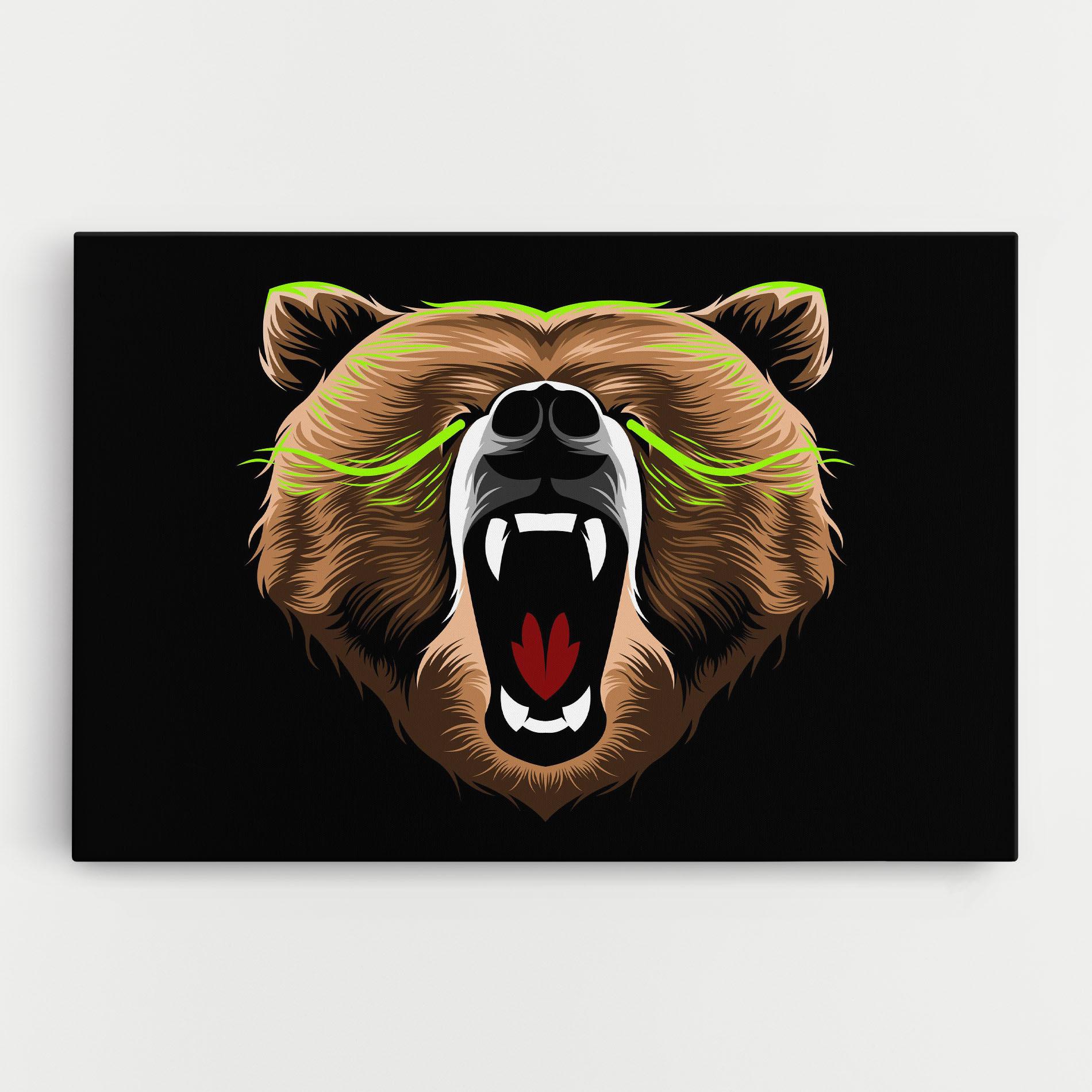 Leinwandbild Green Line Bear mockup 0