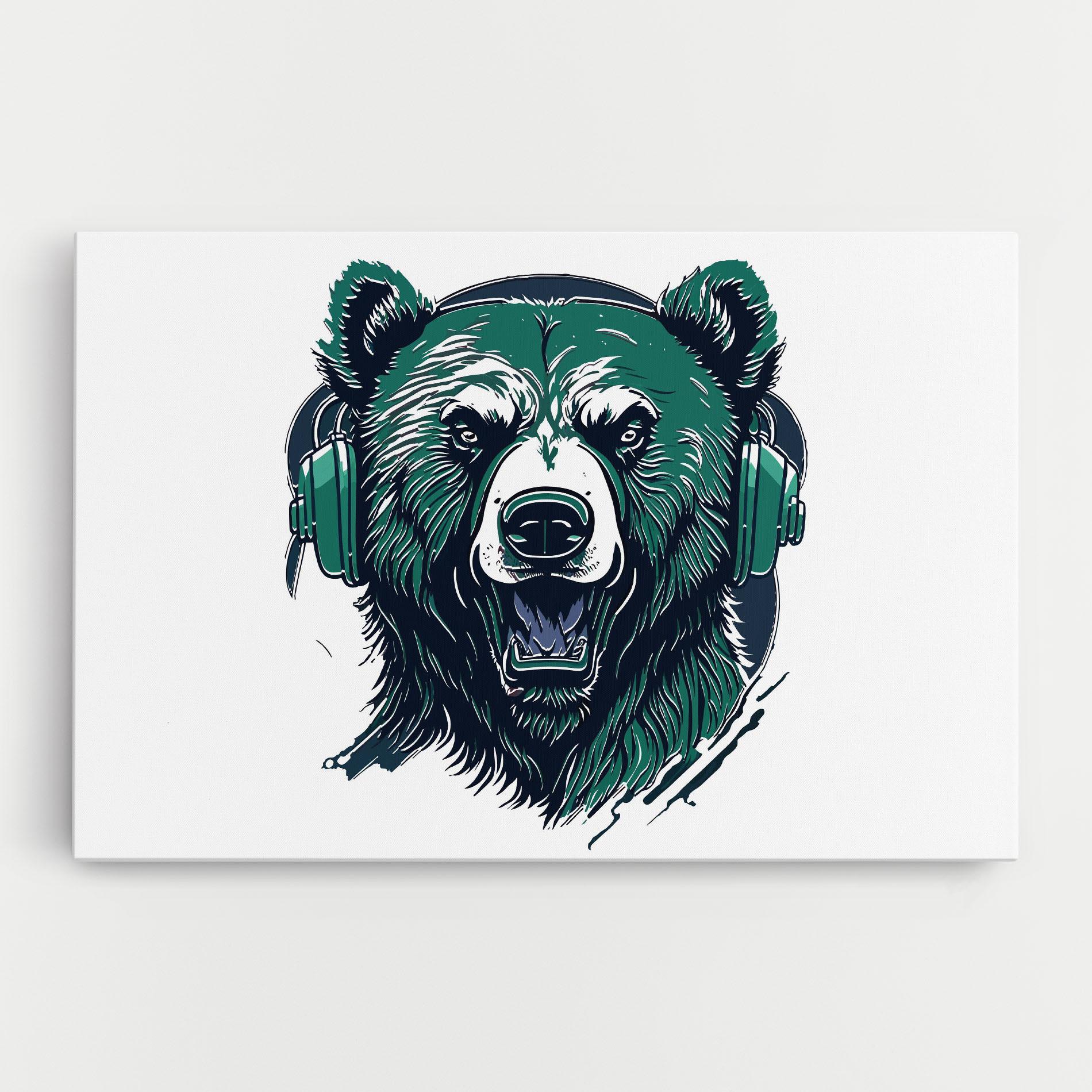 Leinwandbild Green Music Bear mockup 0