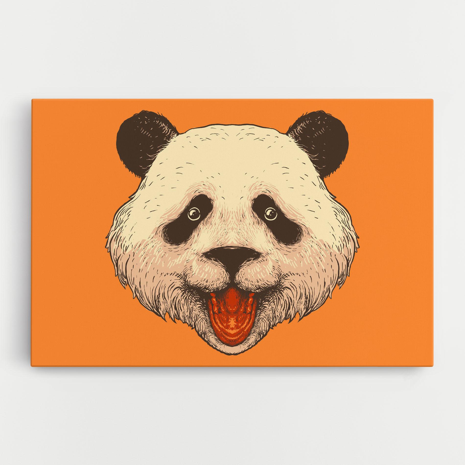 Leinwandbild Panda On Orange mockup 0