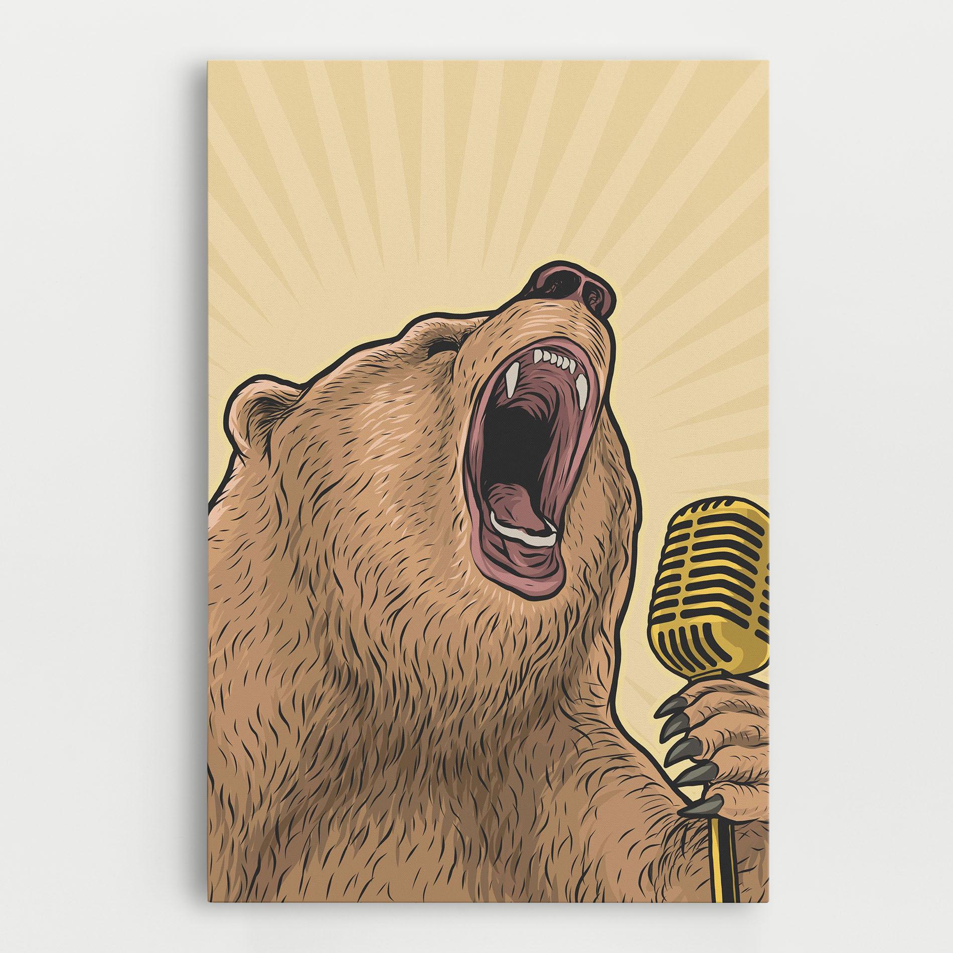 Leinwandbild Bear Singing mockup 0