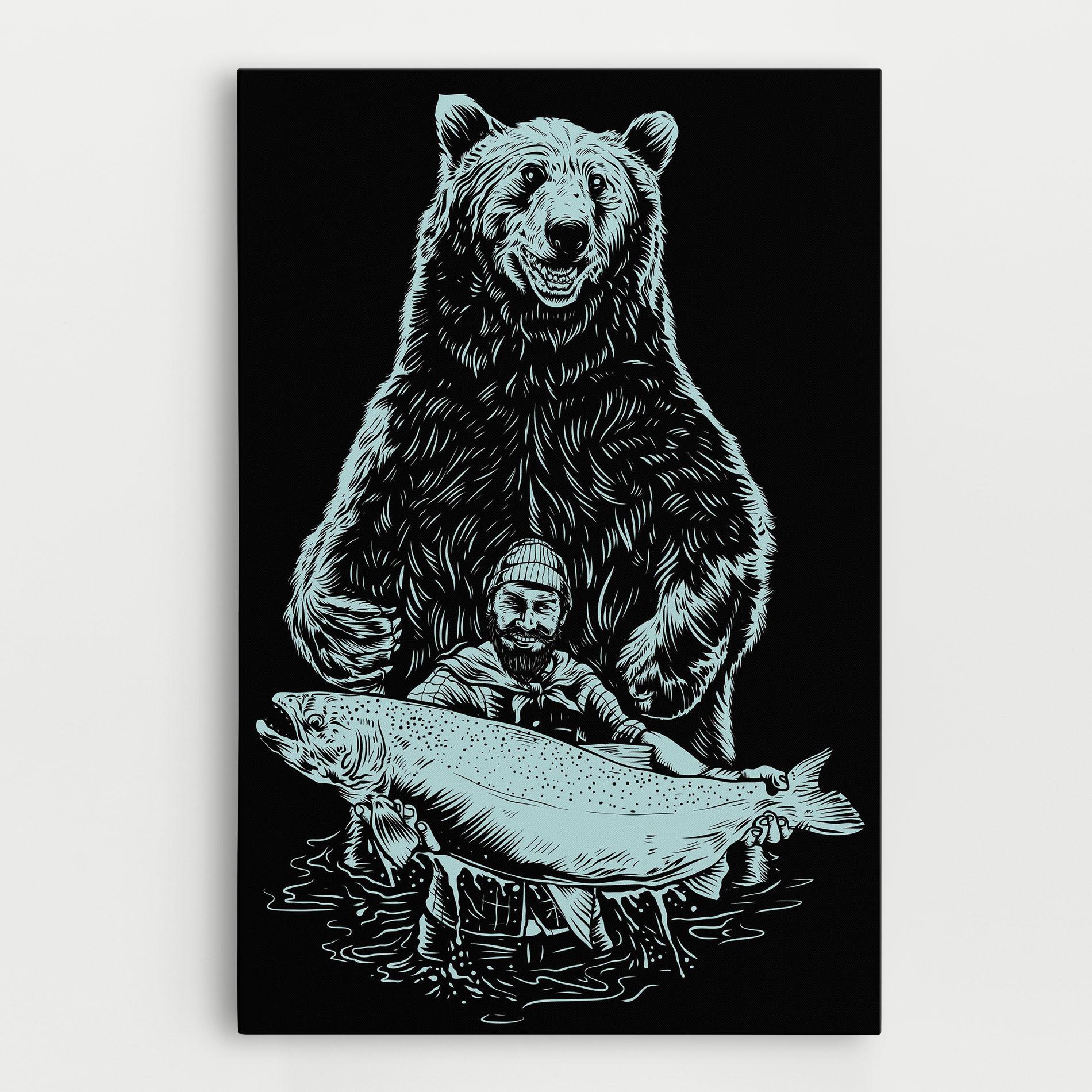 Leinwandbild Fishing Bear mockup 0