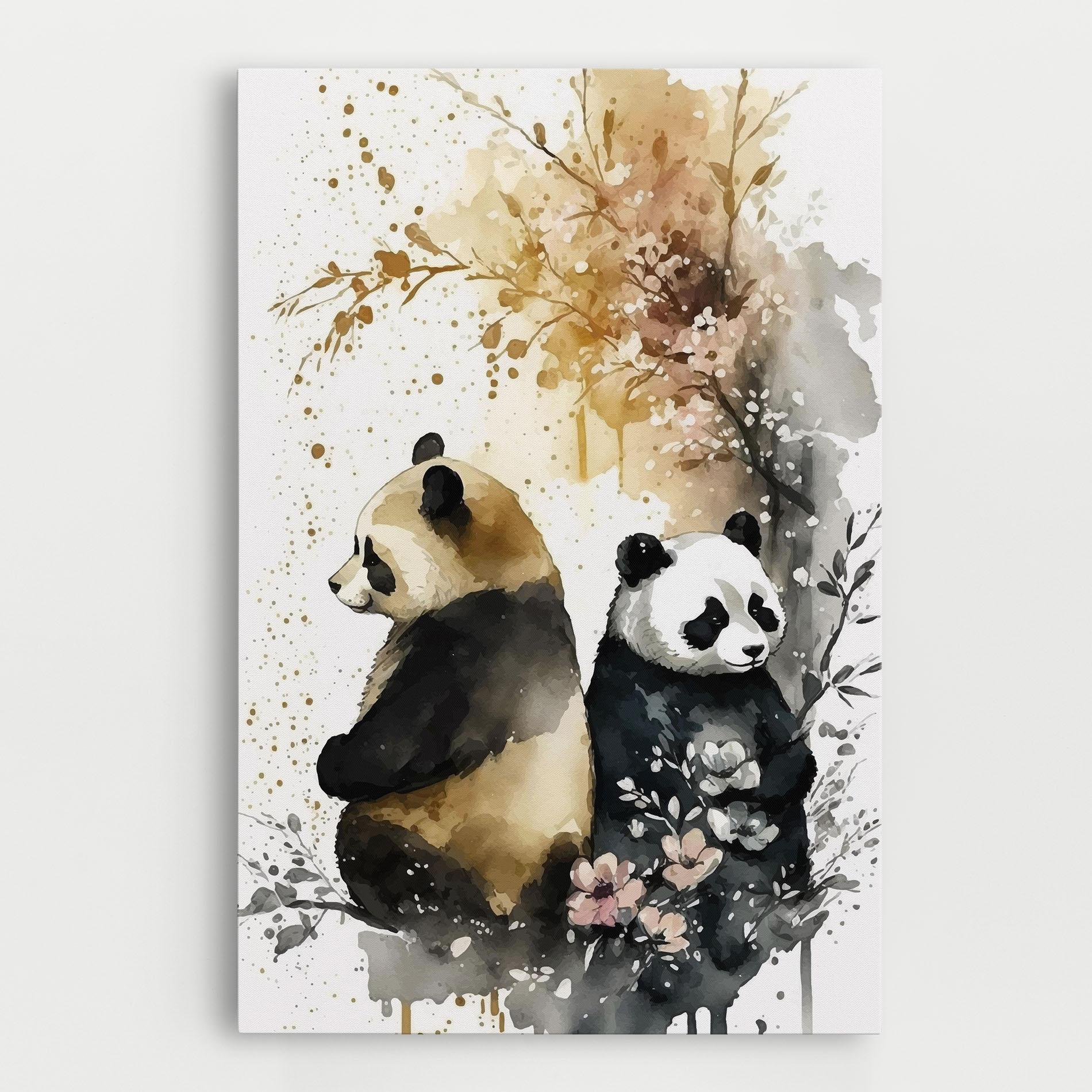 Leinwandbild Gold Panda Art mockup 0
