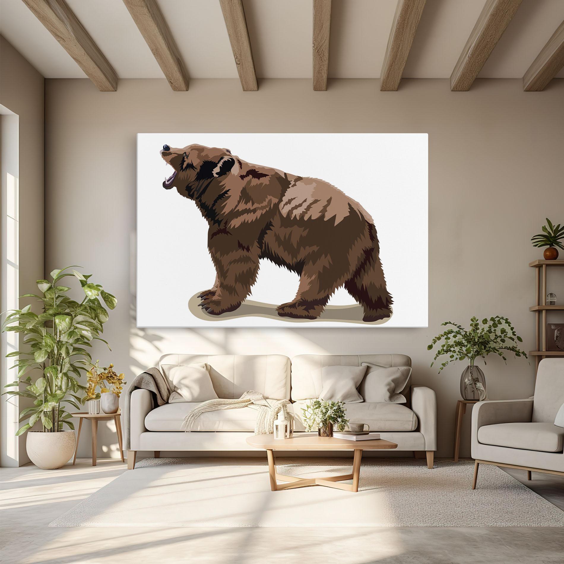 Leinwandbild Angry Walking Bear mockup 6