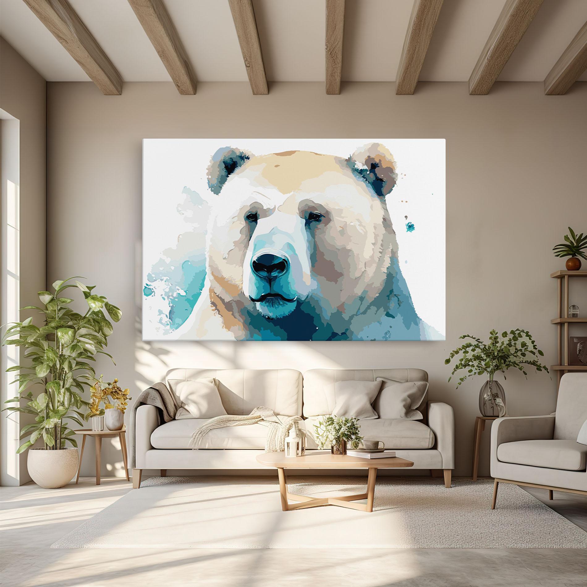 Leinwandbild Big Watercolor Bear mockup 6
