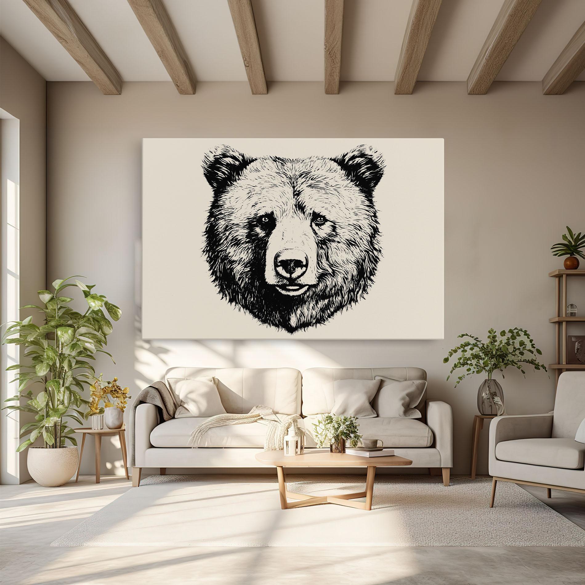 Leinwandbild Cream Head Bear mockup 6