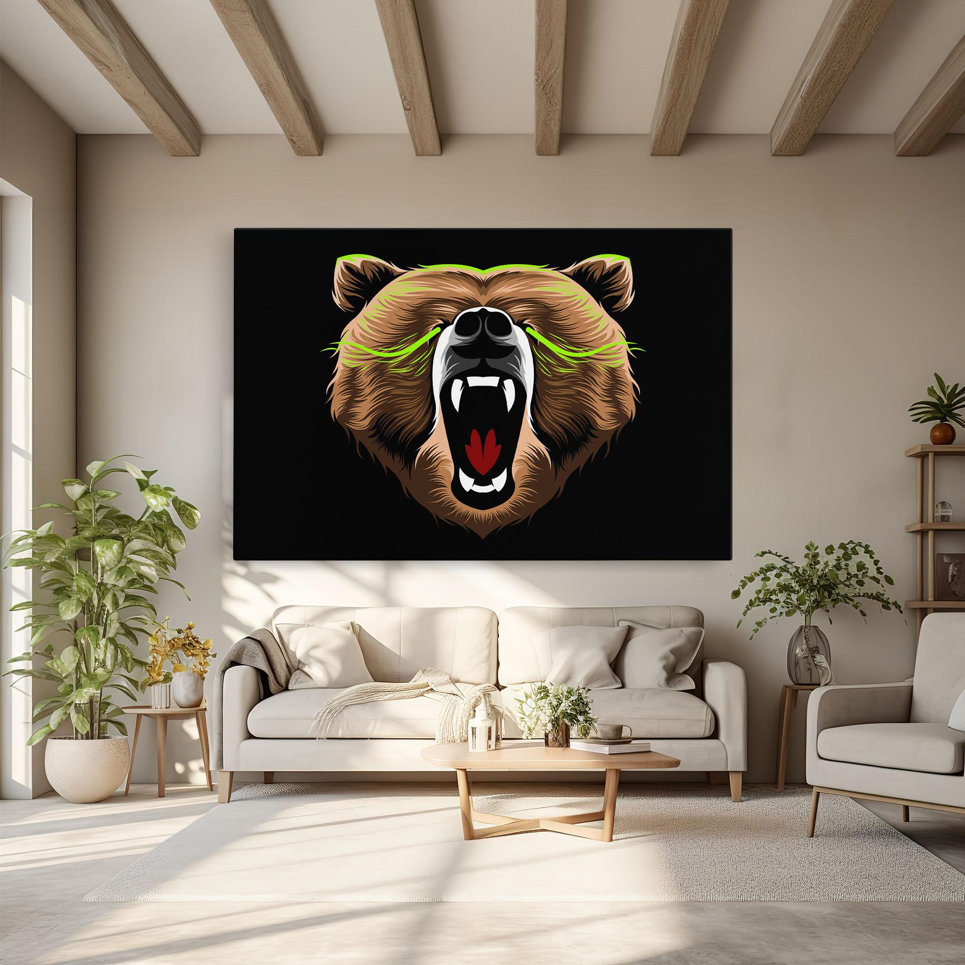 Leinwandbild Green Line Bear mockup 6