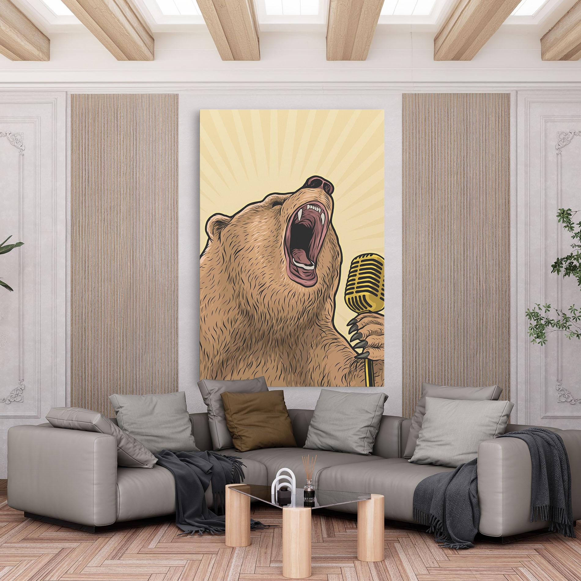 Leinwandbild Bear Singing mockup 6