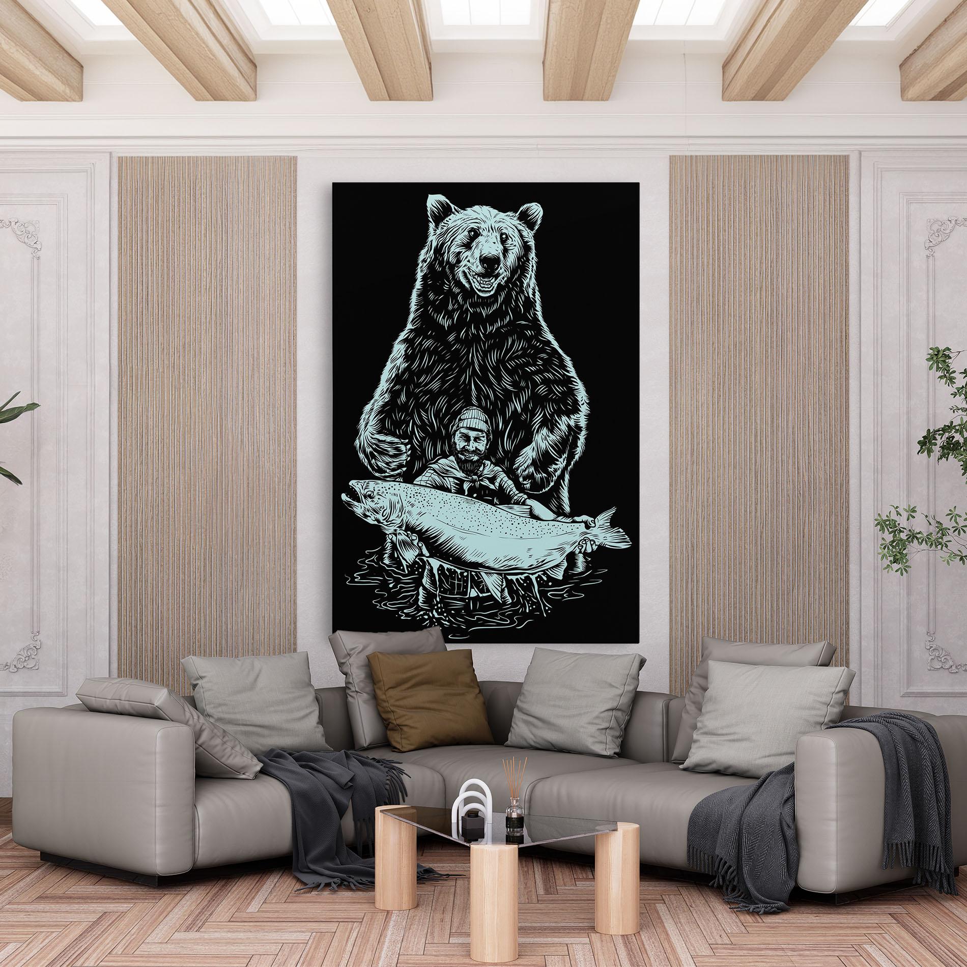Leinwandbild Fishing Bear mockup 6