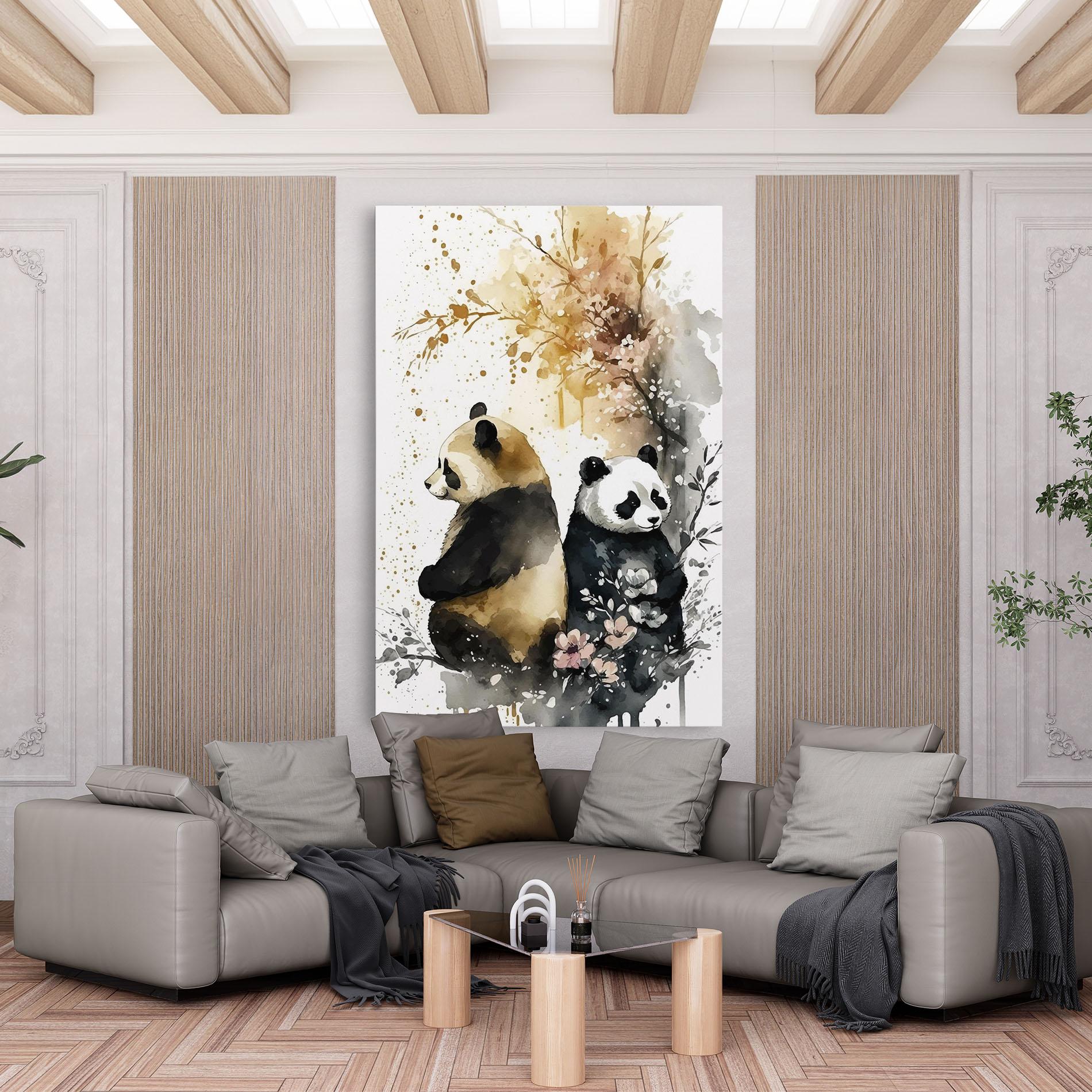 Leinwandbild Gold Panda Art mockup 6