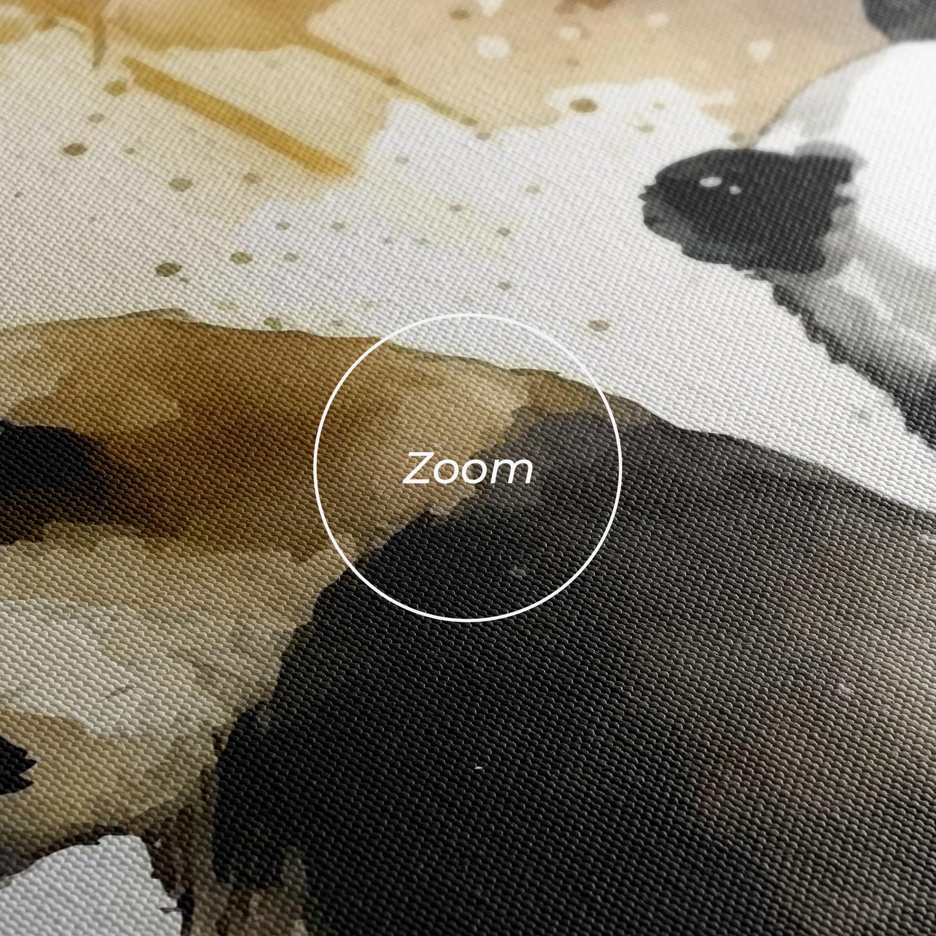 Leinwandbild Gold Panda Art mockup 3