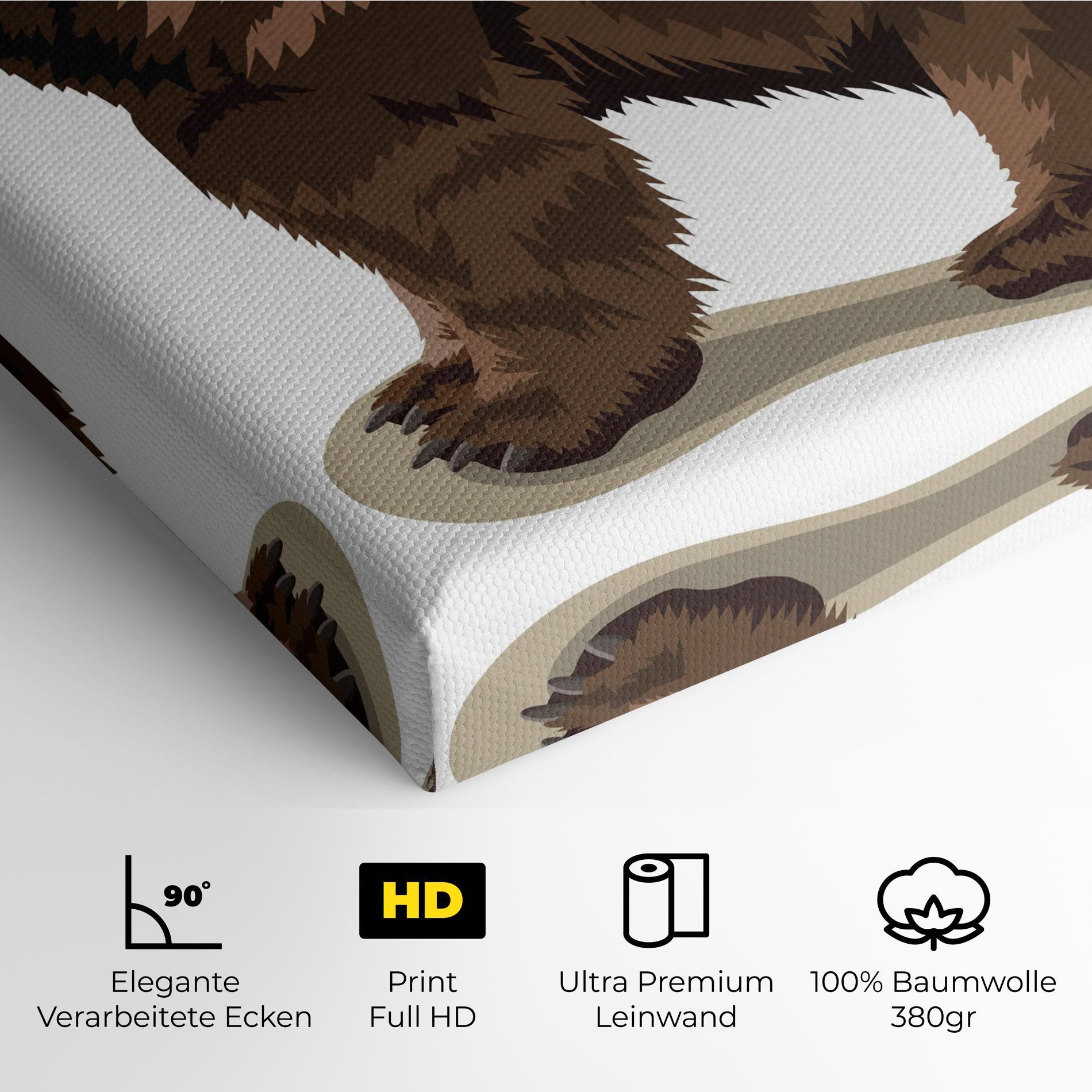 Leinwandbild Angry Walking Bear mockup 4