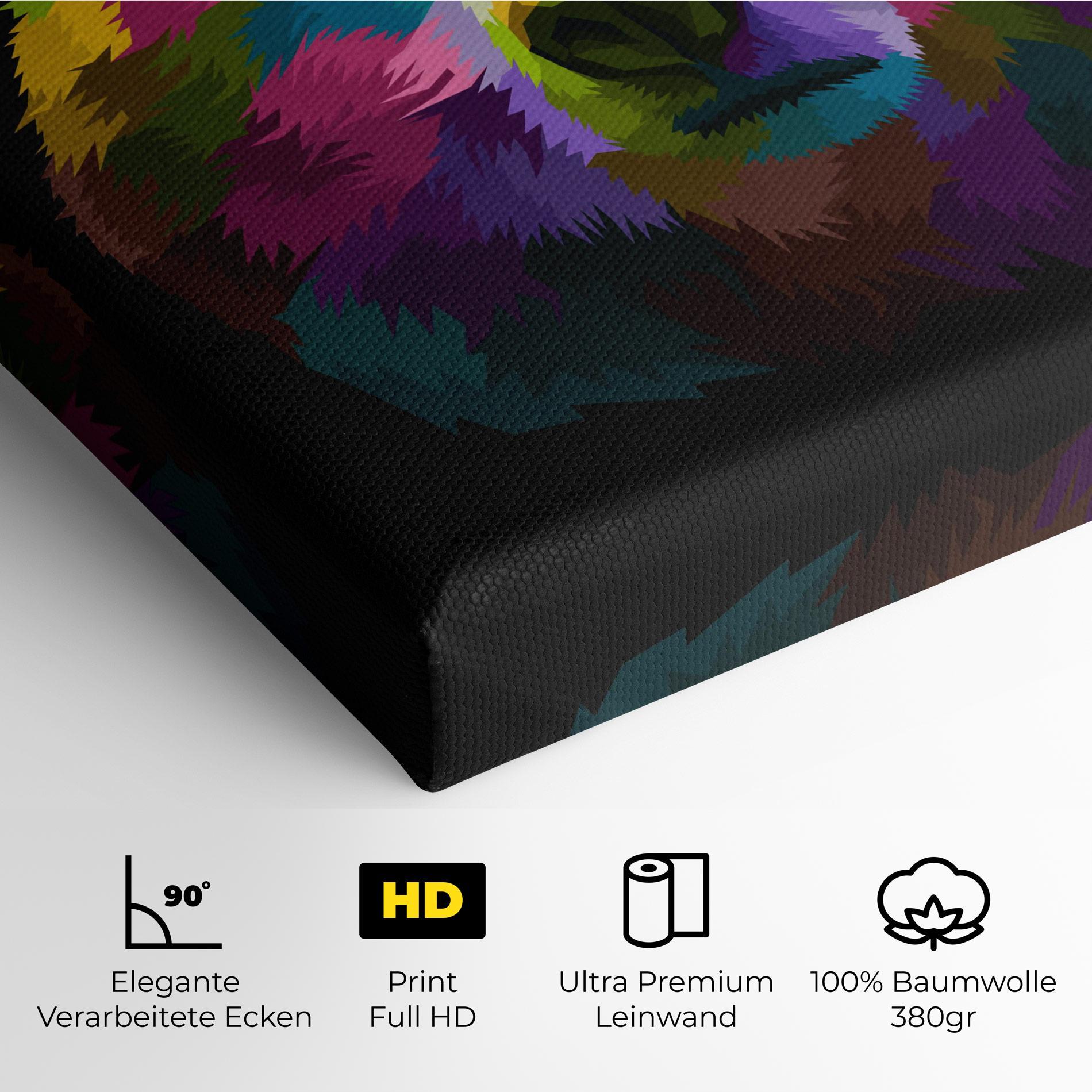 Leinwandbild Colorful Bear Head mockup 4