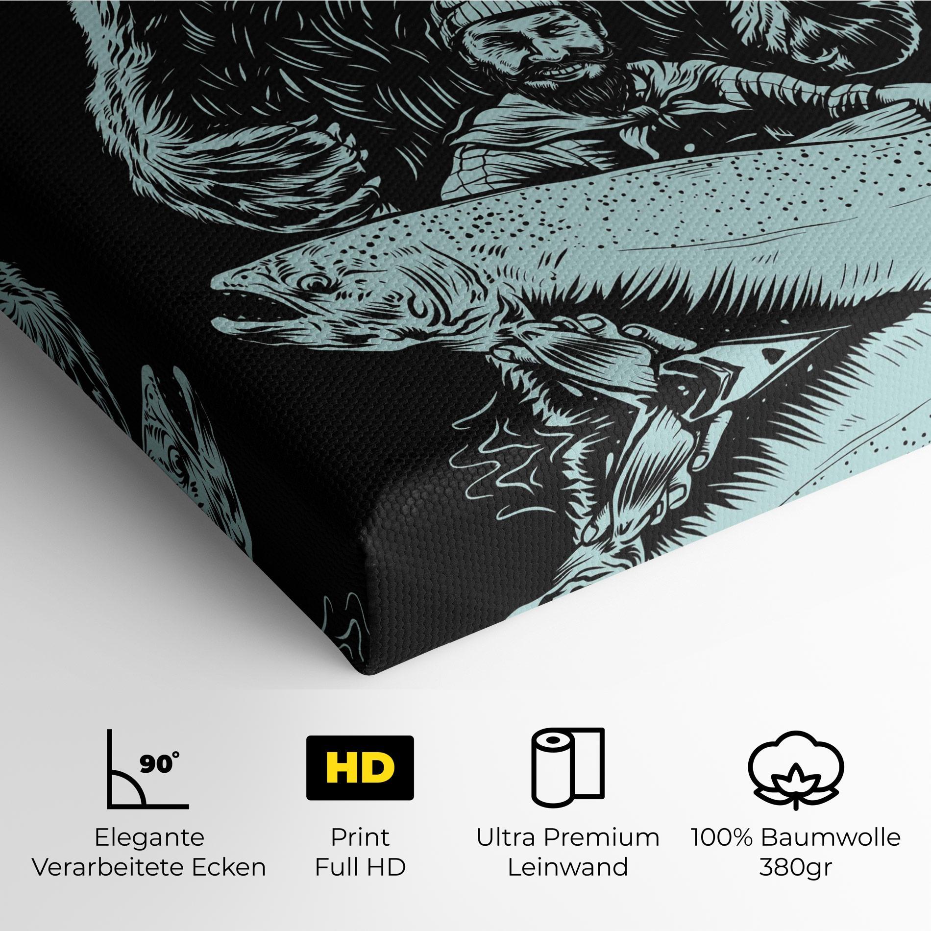 Leinwandbild Fishing Bear mockup 4