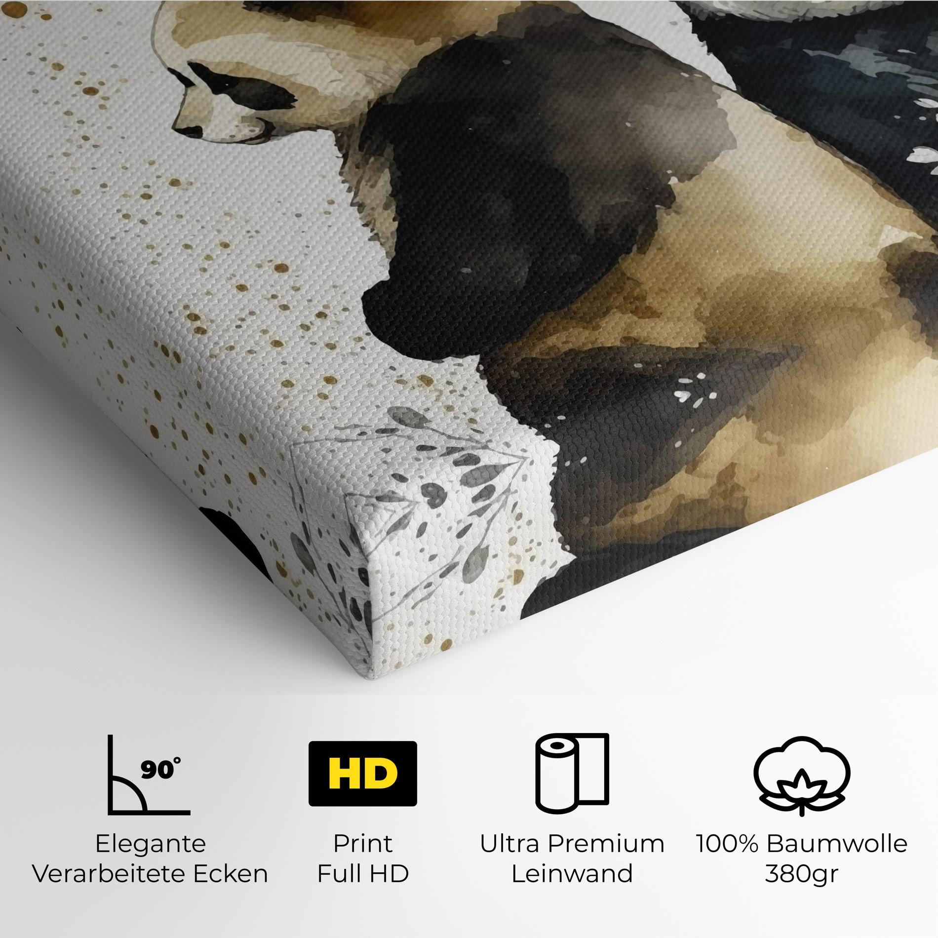 Leinwandbild Gold Panda Art mockup 4
