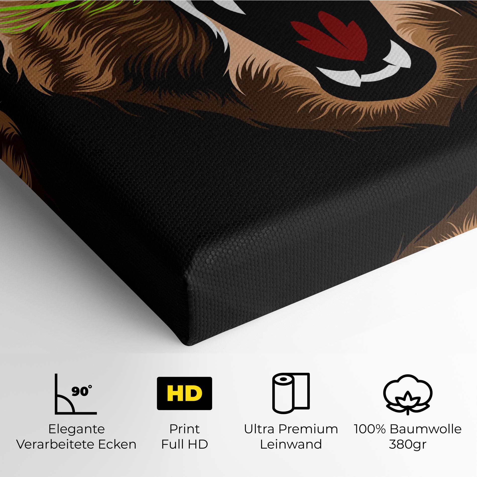 Leinwandbild Green Line Bear mockup 4