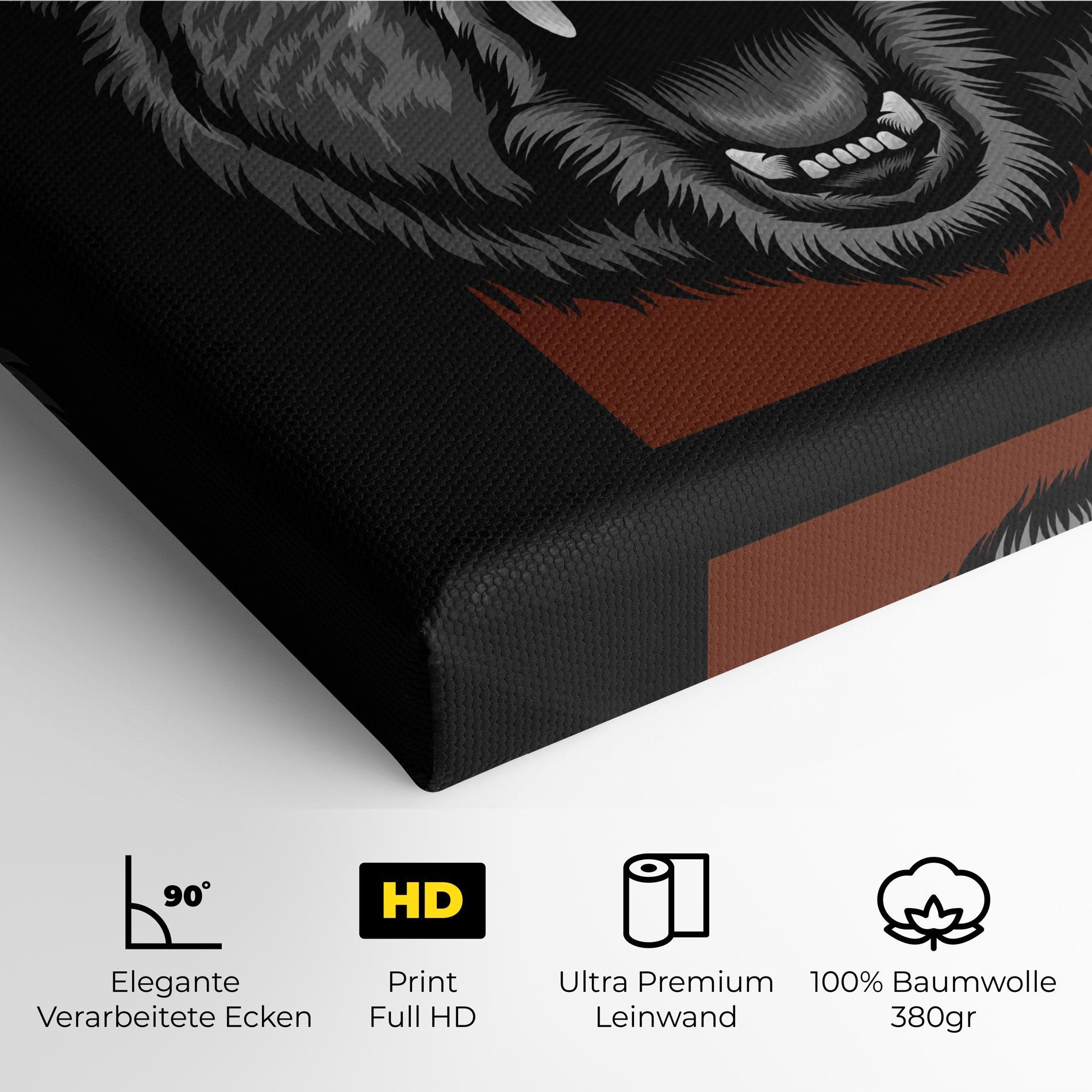 Leinwandbild Grey Bear Head mockup 4