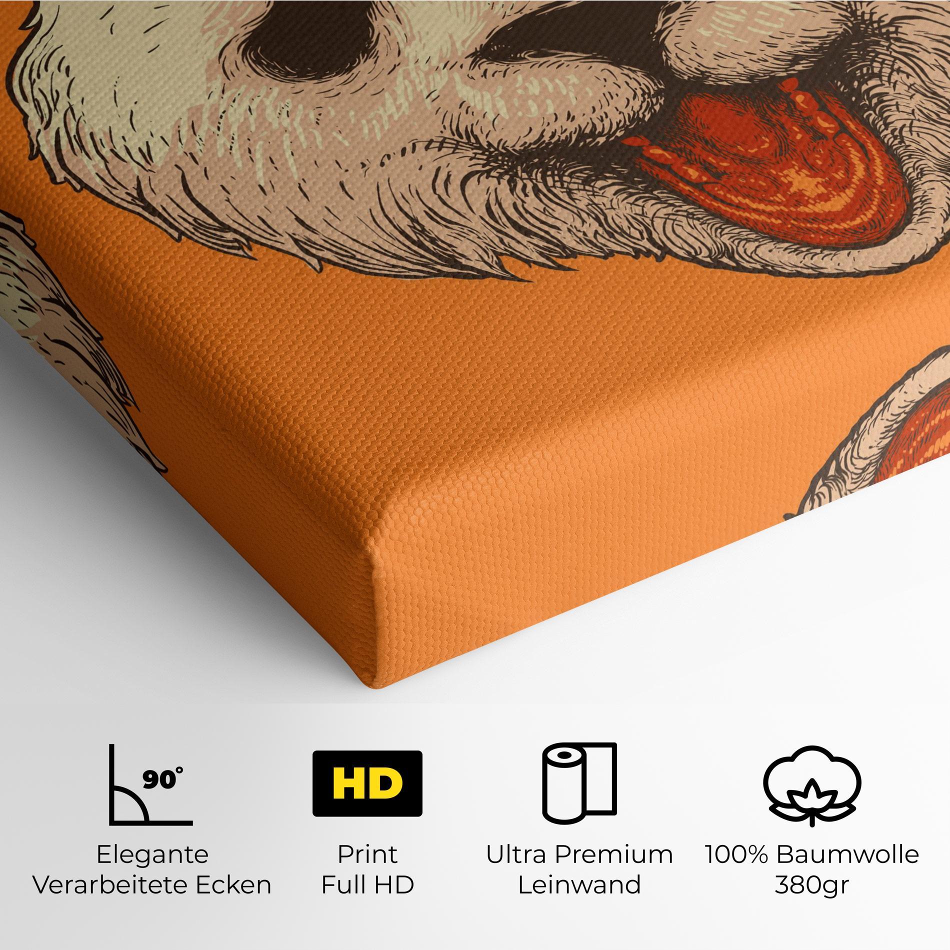 Leinwandbild Panda On Orange mockup 4