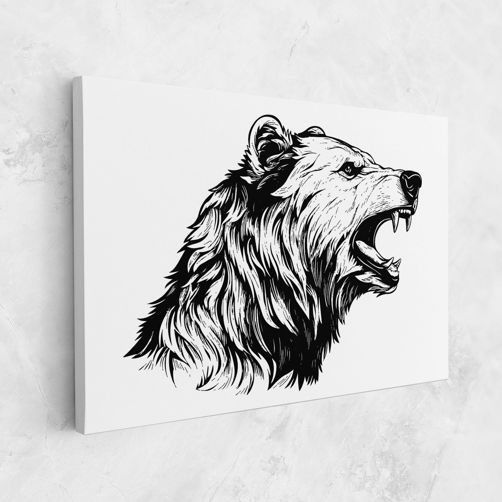 Leinwandbild Angry Bear mockup 1