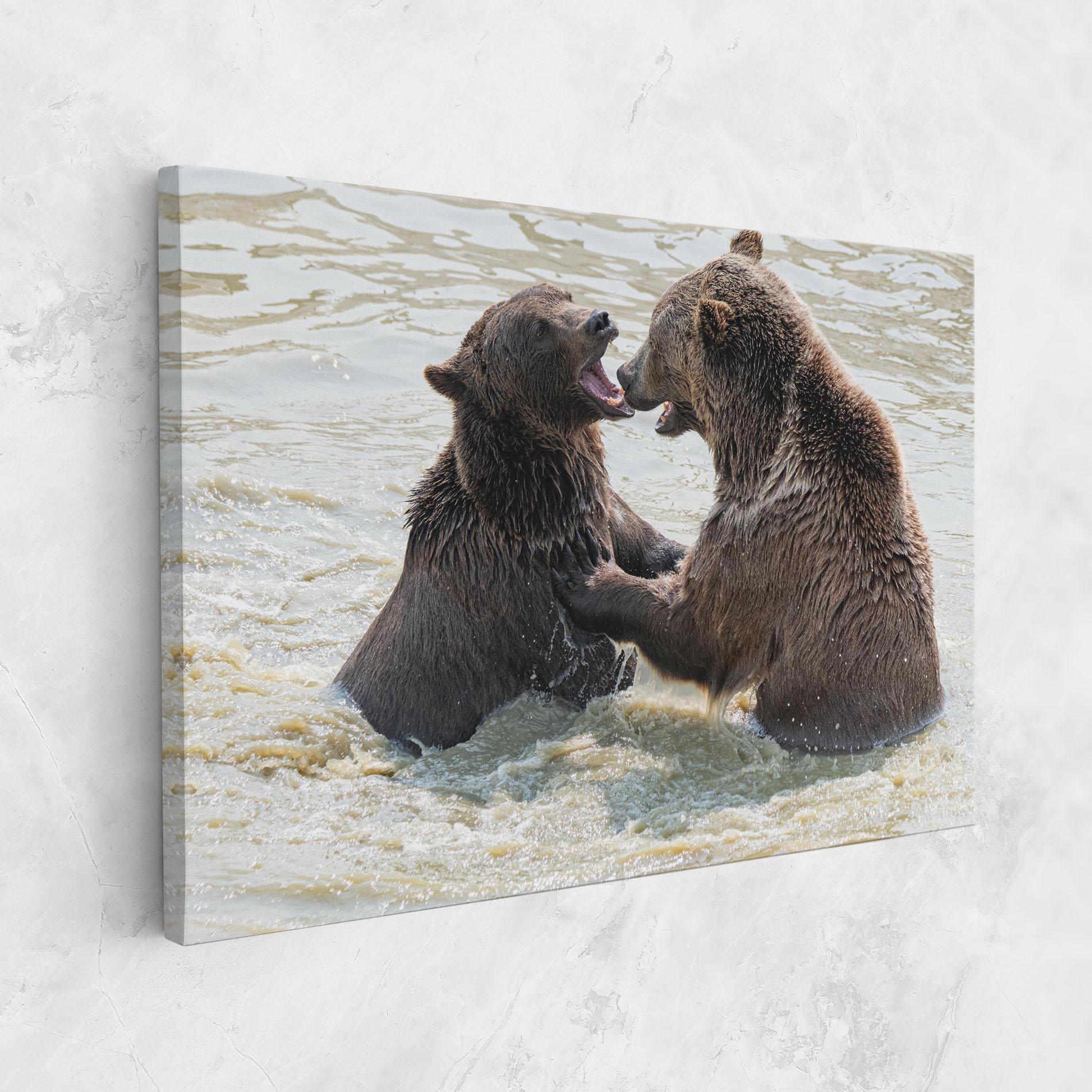 Leinwandbild Bears Fighting mockup 1