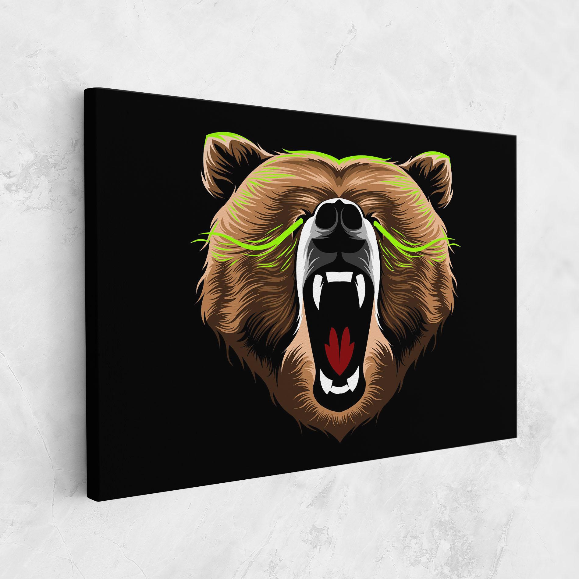 Leinwandbild Green Line Bear mockup 1