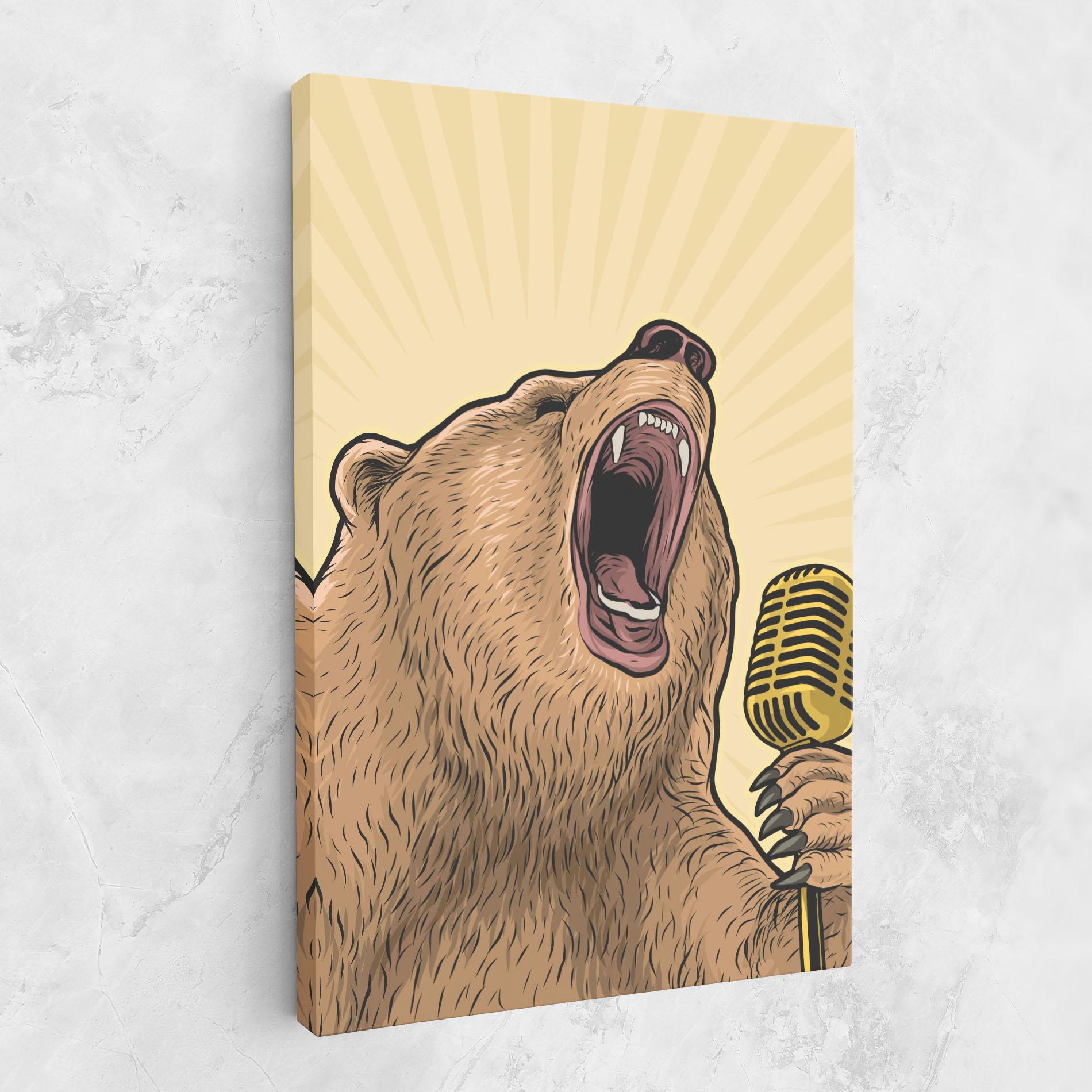Leinwandbild Bear Singing mockup 1