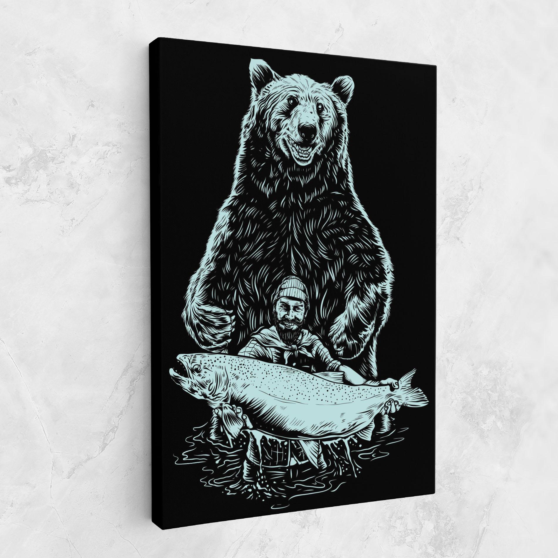 Leinwandbild Fishing Bear mockup 1