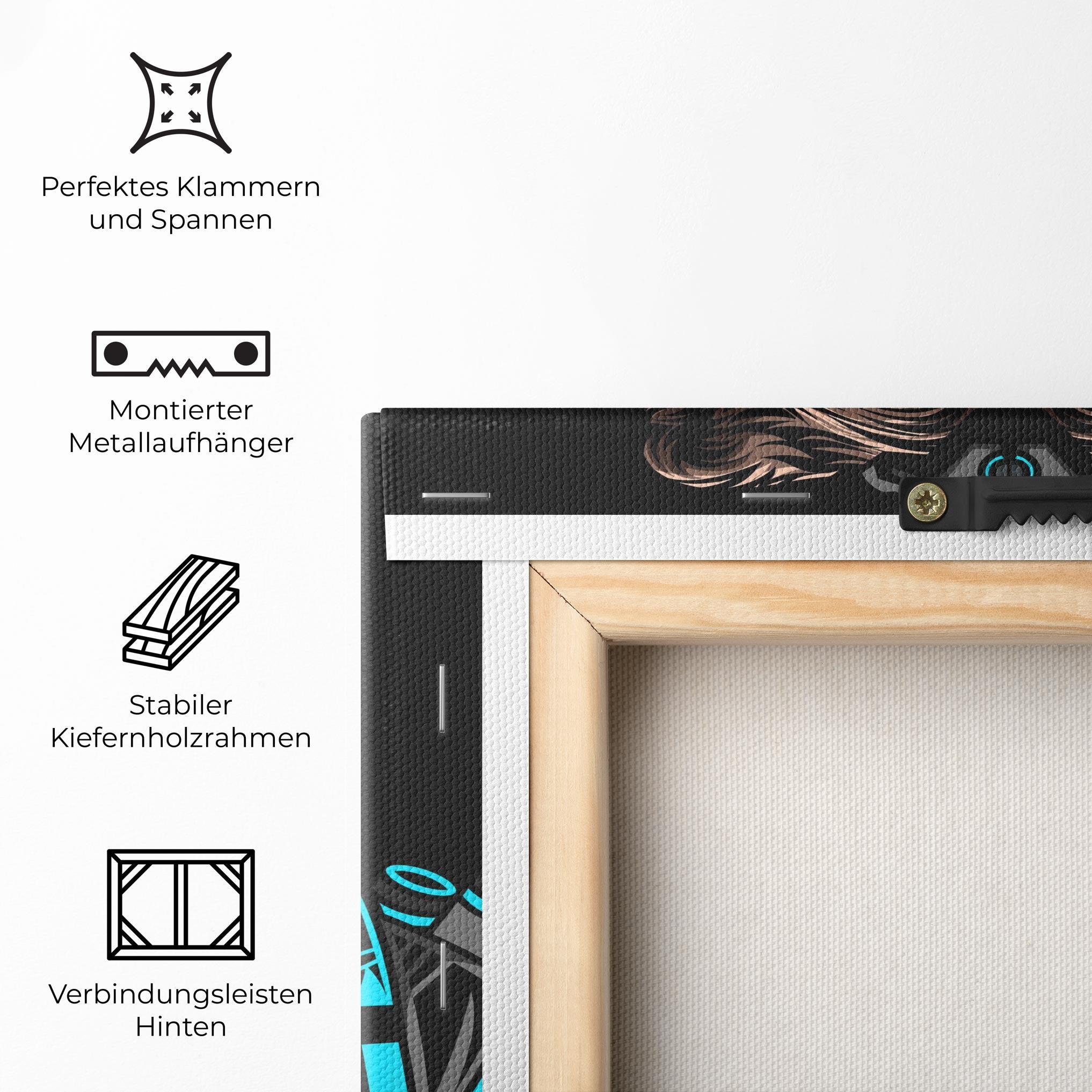 Leinwandbild Black Cyborg Bear mockup 5