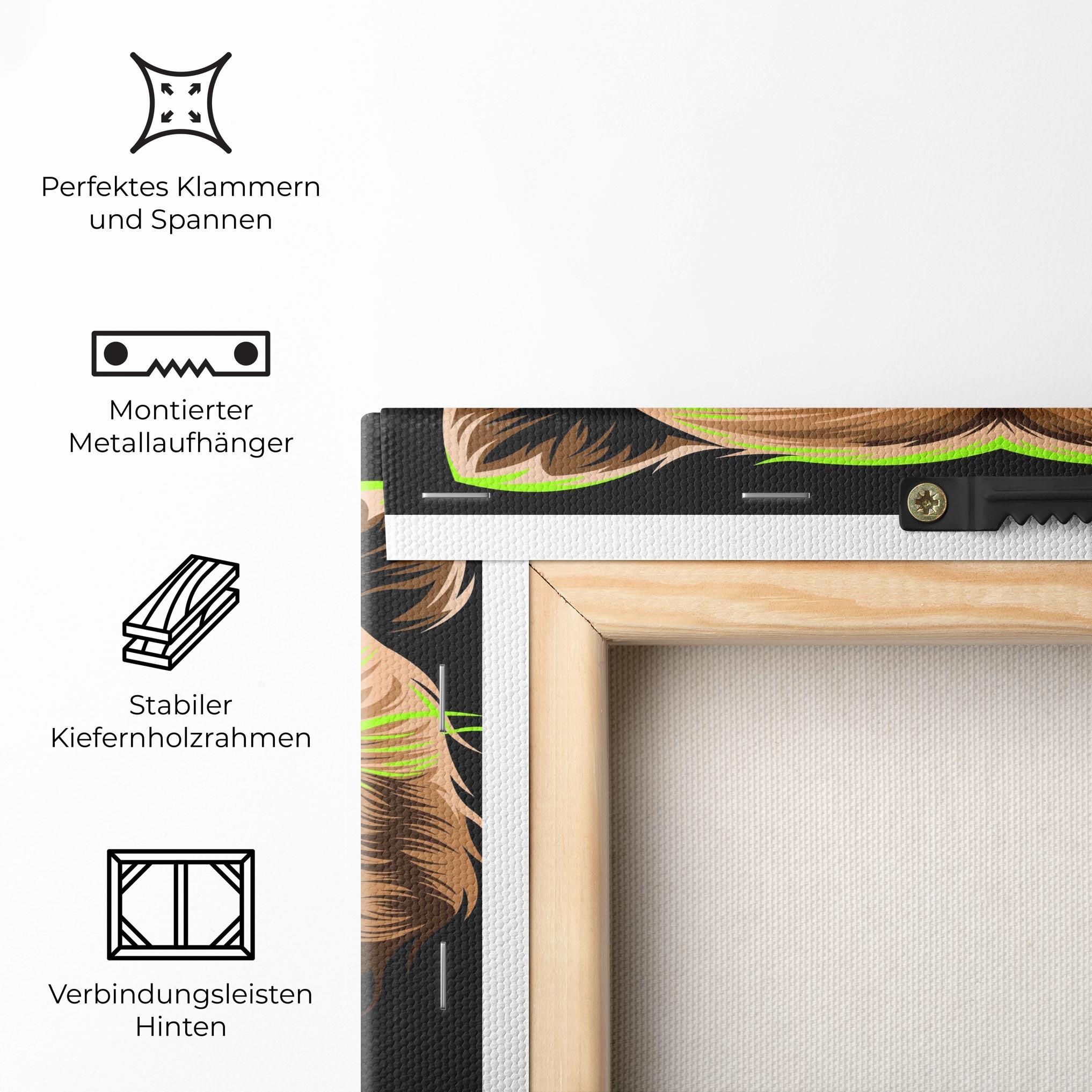 Leinwandbild Green Line Bear mockup 5