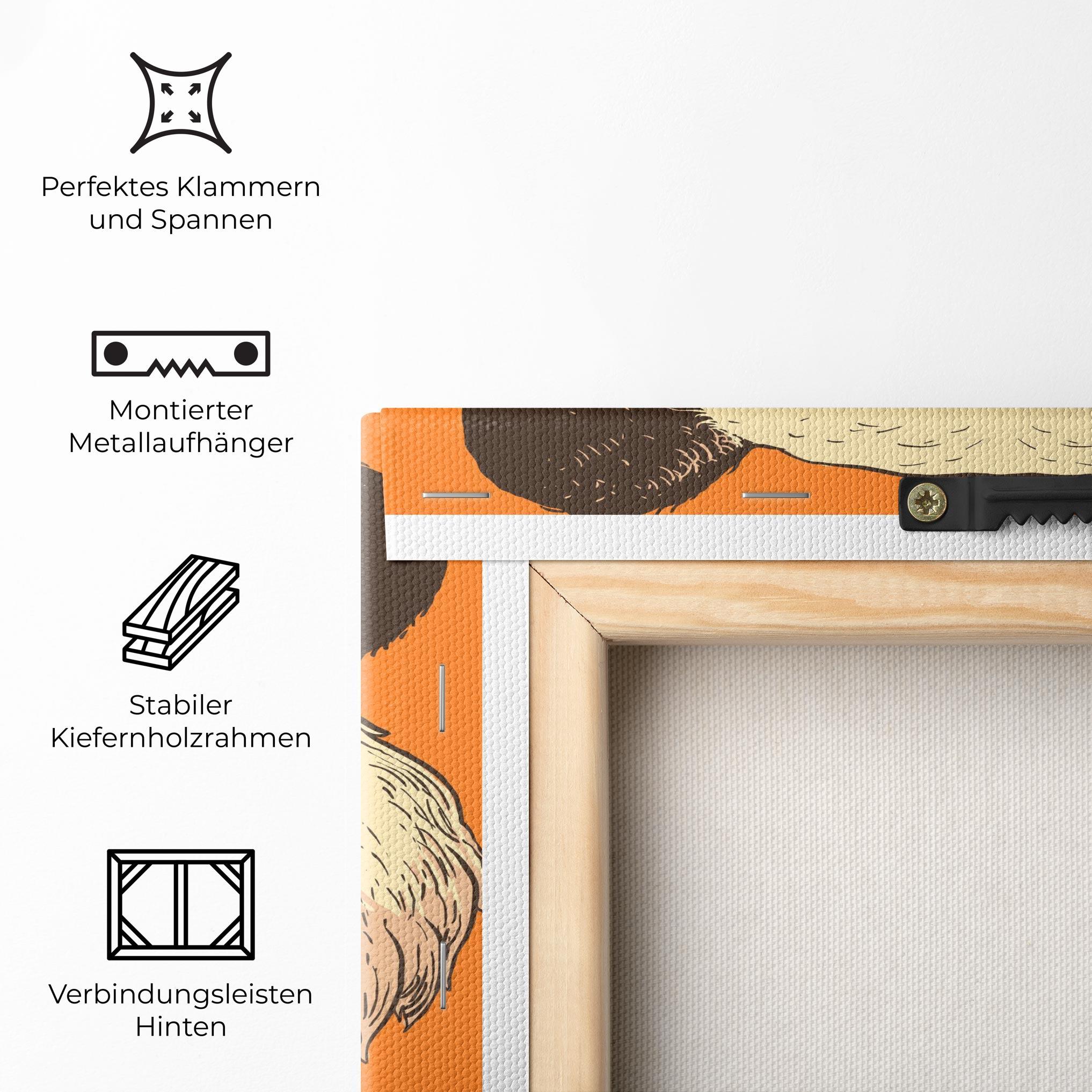Leinwandbild Panda On Orange mockup 5