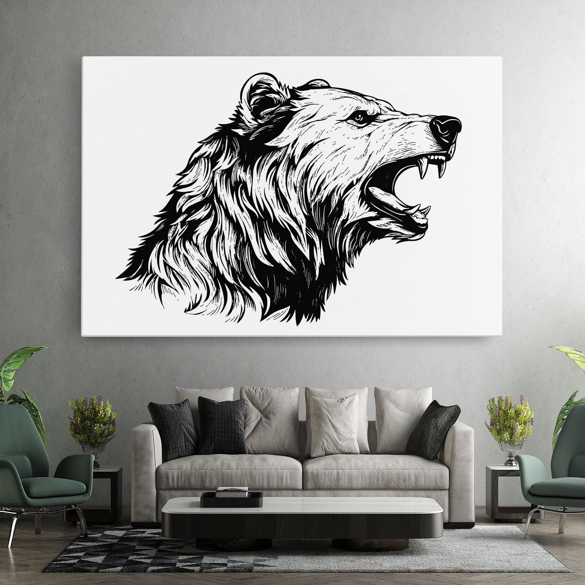Leinwandbild Angry Bear mockup 7