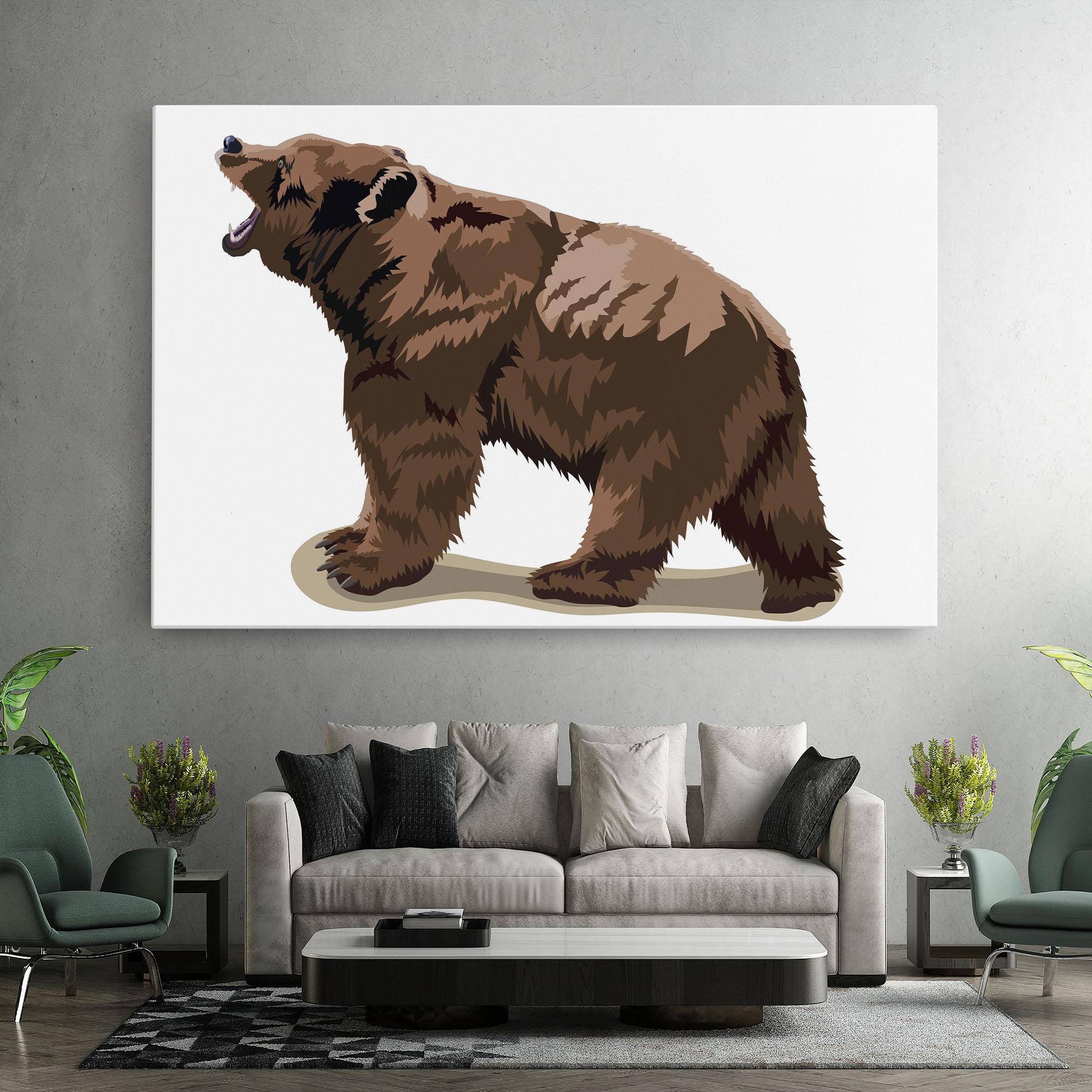 Leinwandbild Angry Walking Bear mockup 7