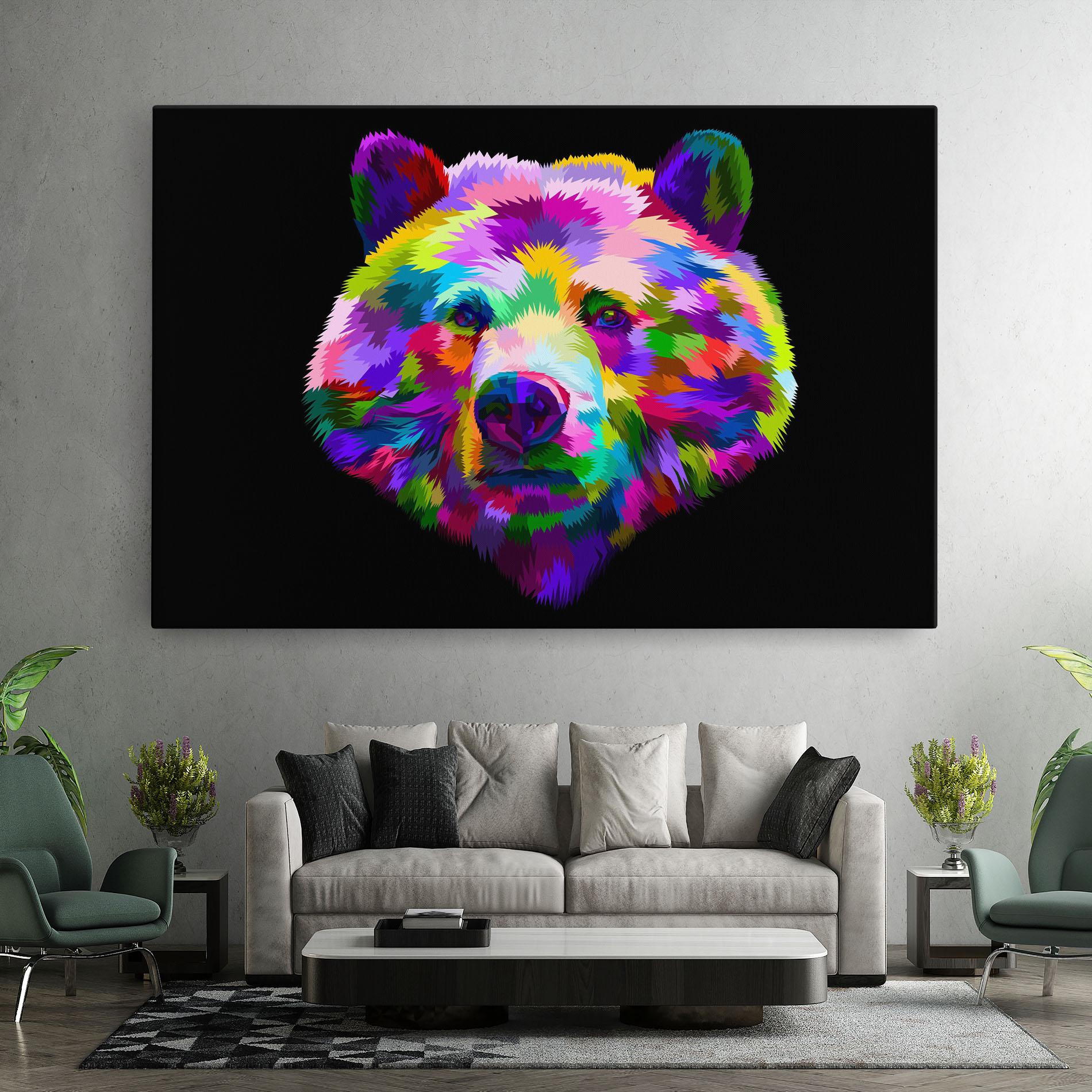 Leinwandbild Bear Head Art mockup 7