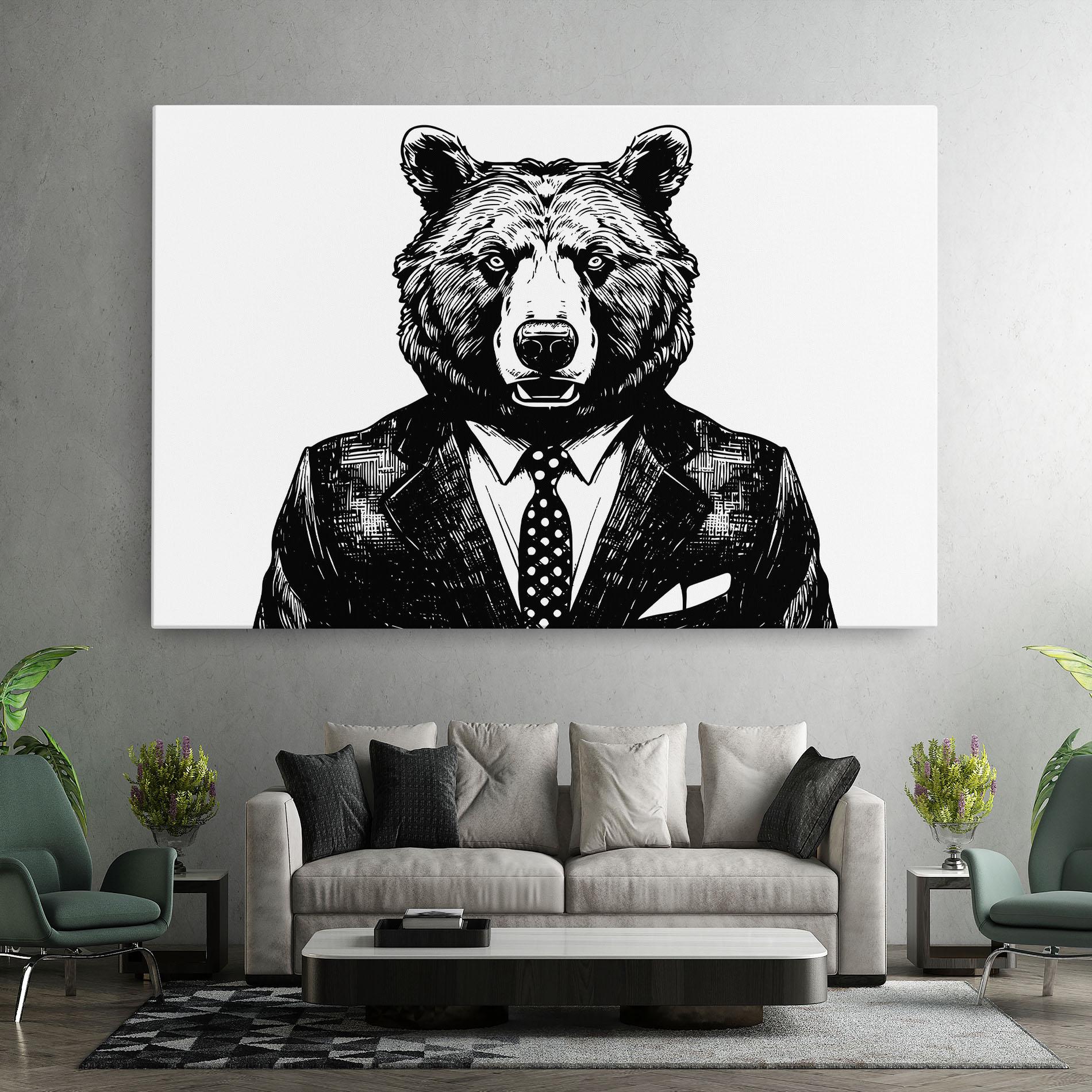 Leinwandbild Bear In Suit mockup 7