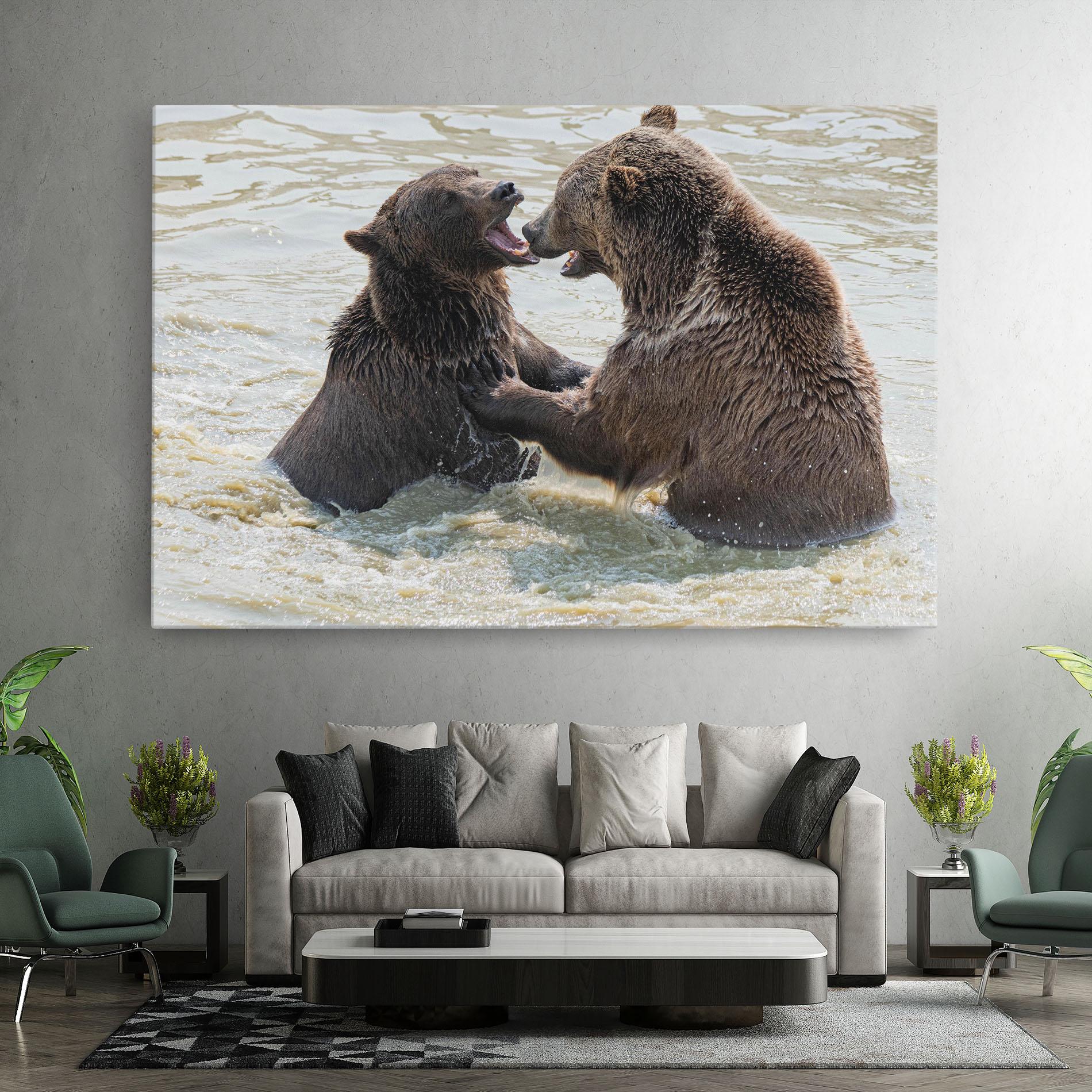 Leinwandbild Bears Fighting mockup 7
