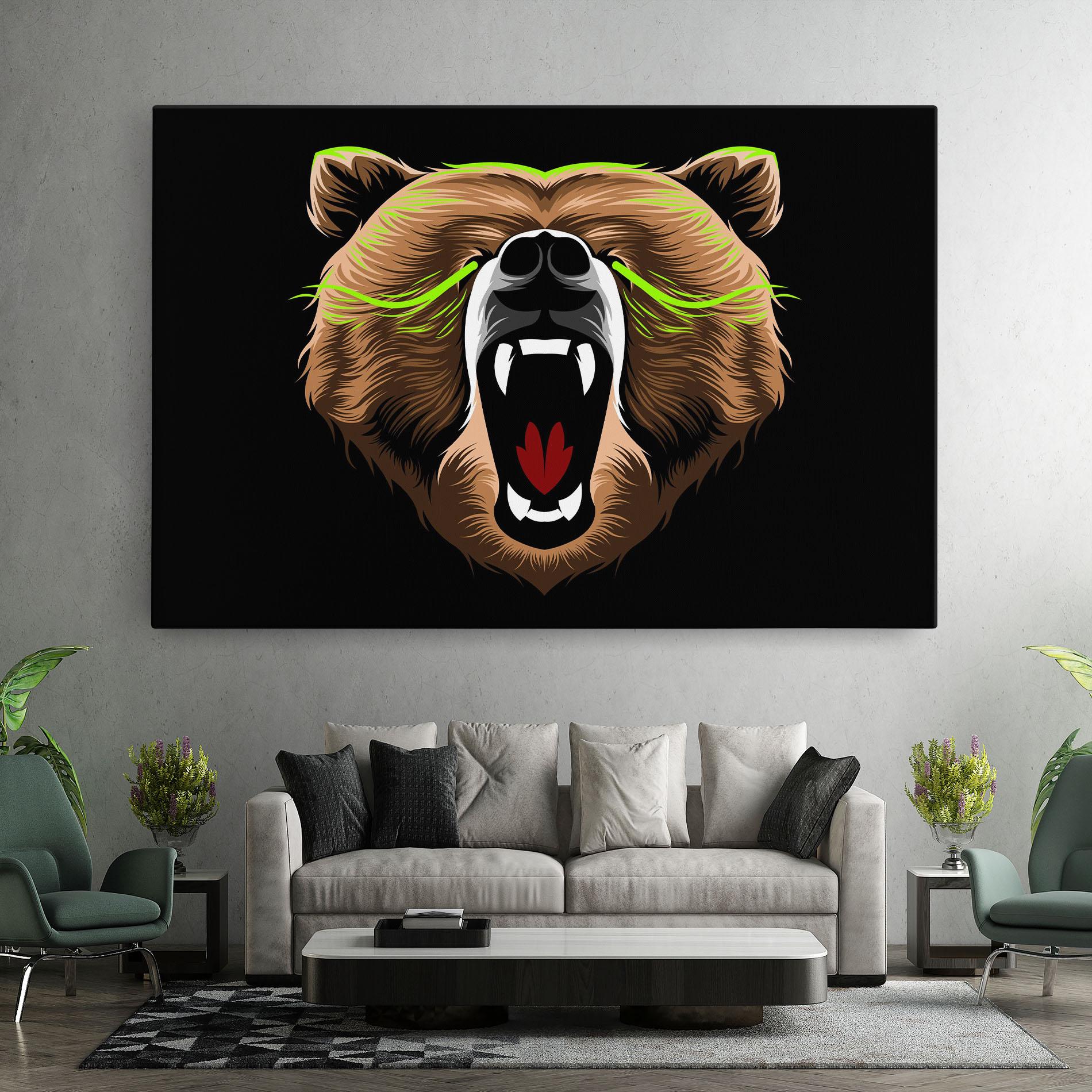 Leinwandbild Green Line Bear mockup 7