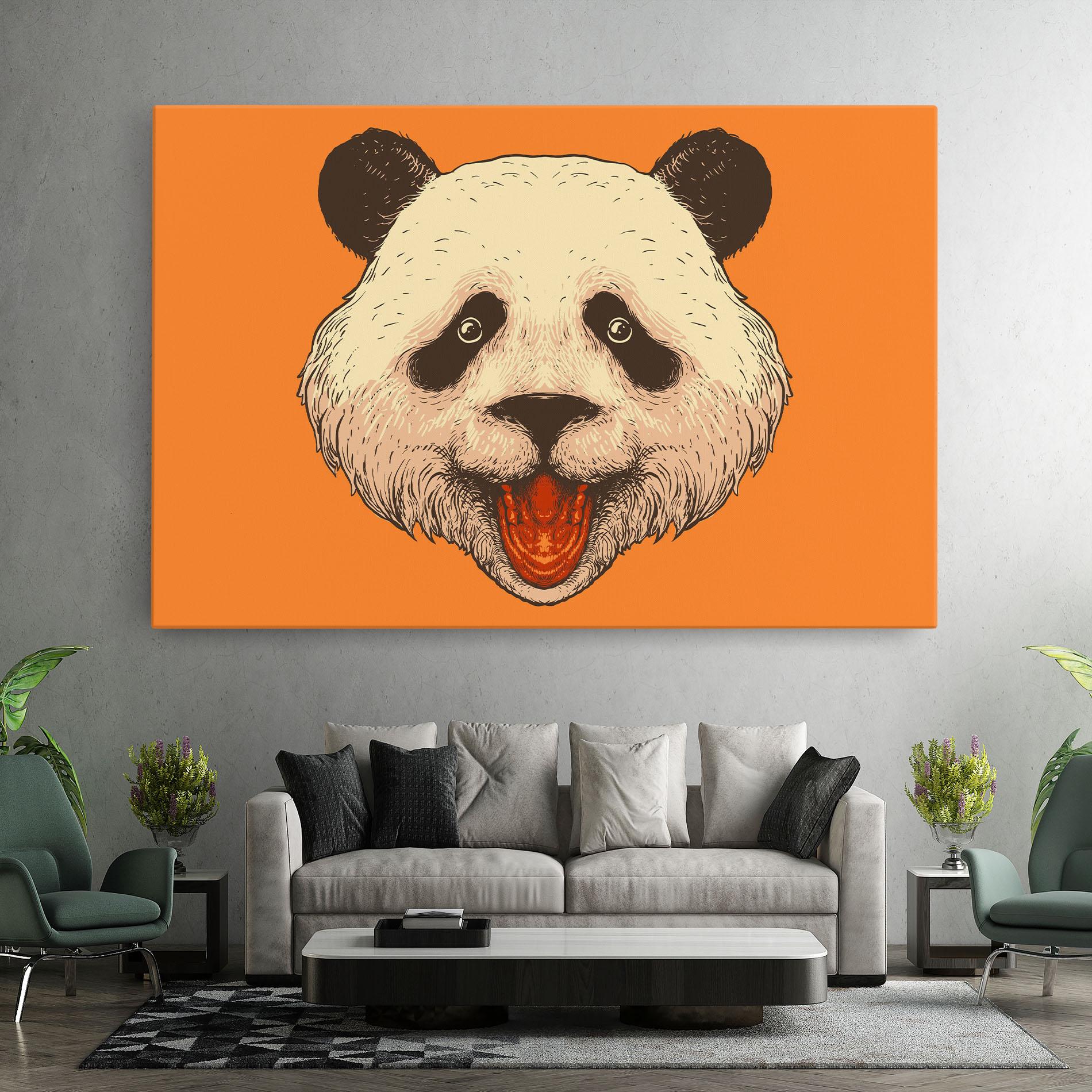 Leinwandbild Panda On Orange mockup 7