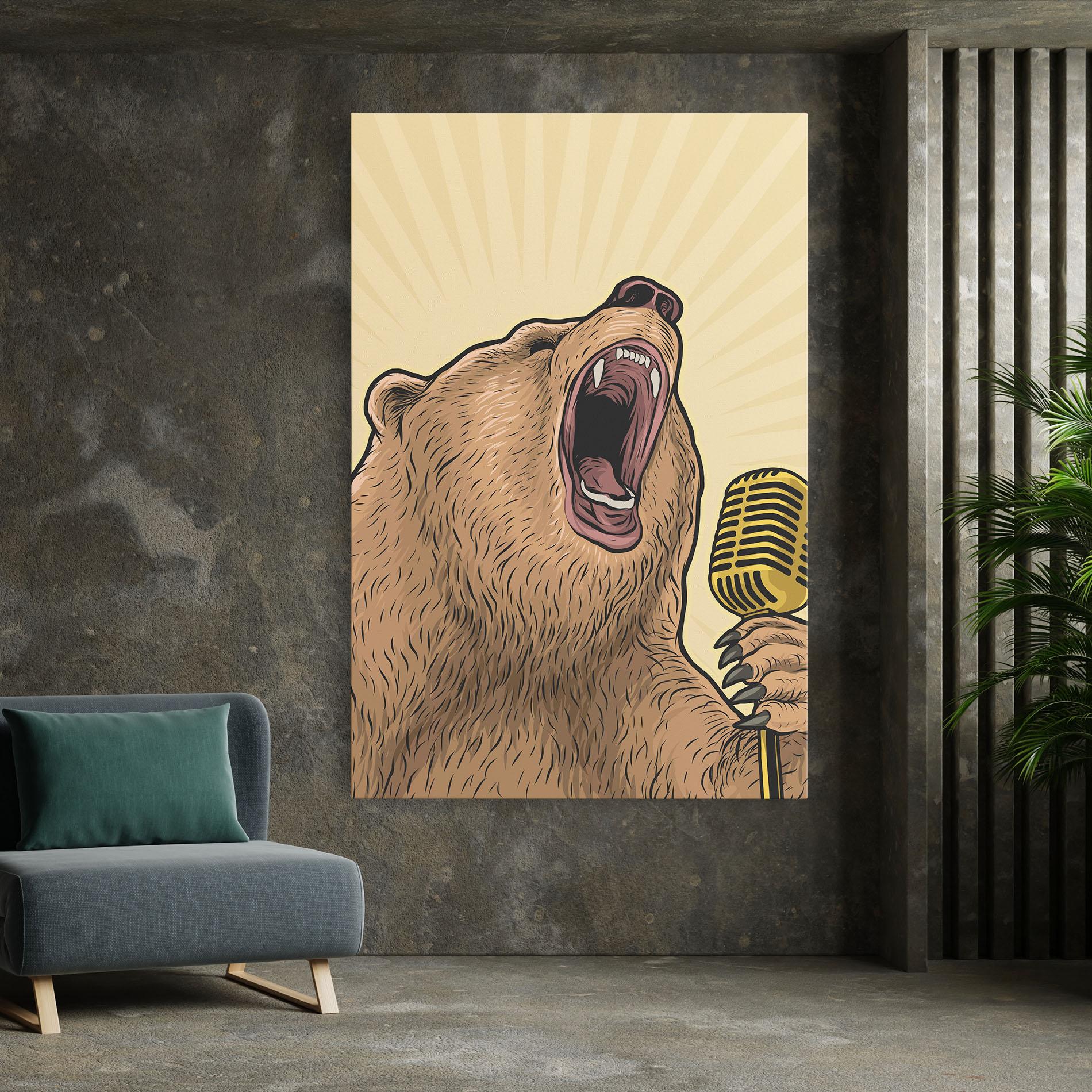 Leinwandbild Bear Singing mockup 7