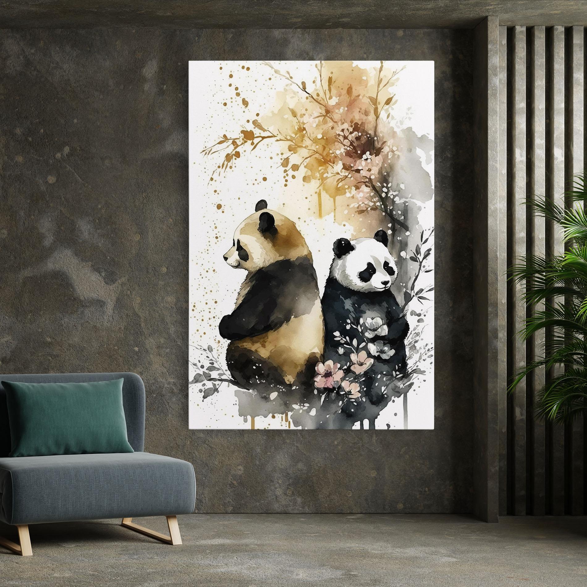 Leinwandbild Gold Panda Art mockup 7