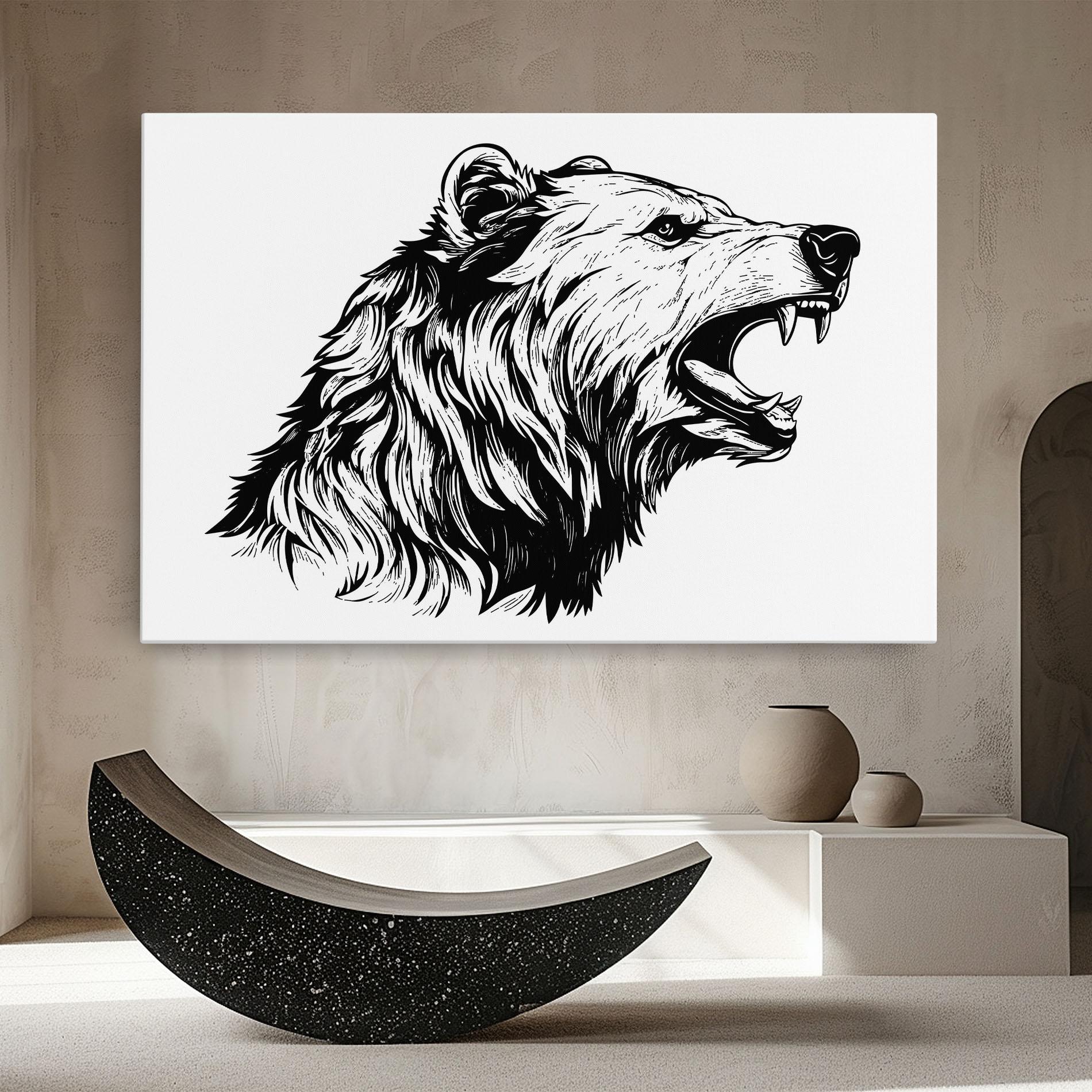 Leinwandbild Angry Bear mockup 8