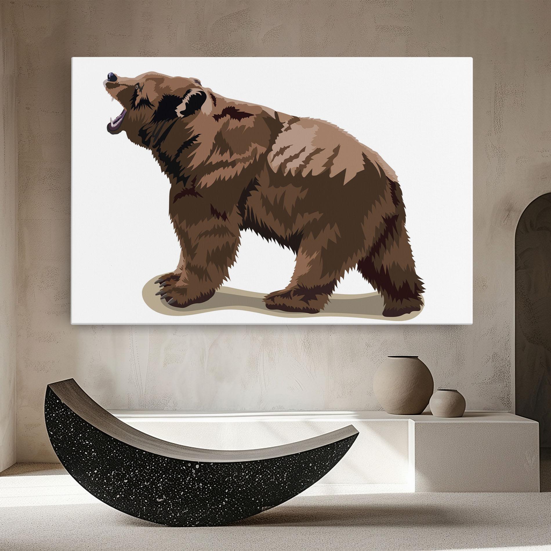 Leinwandbild Angry Walking Bear mockup 8