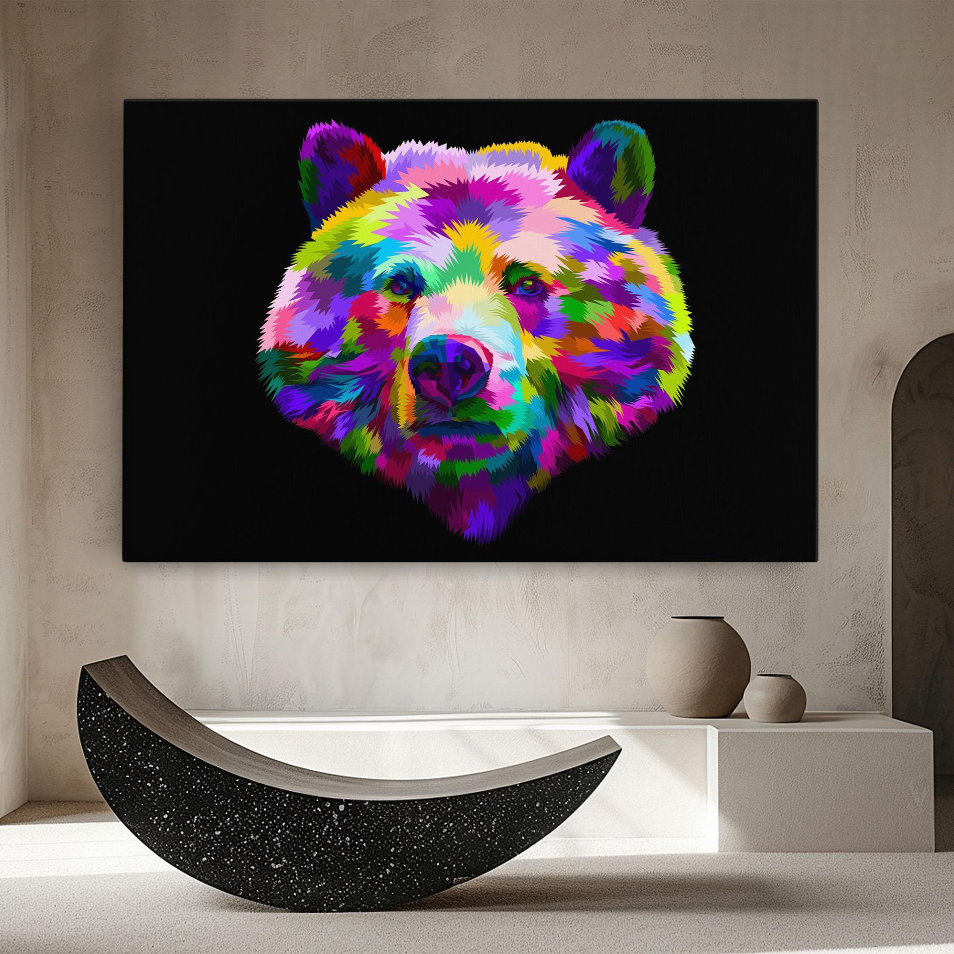 Leinwandbild Bear Head Art mockup 8