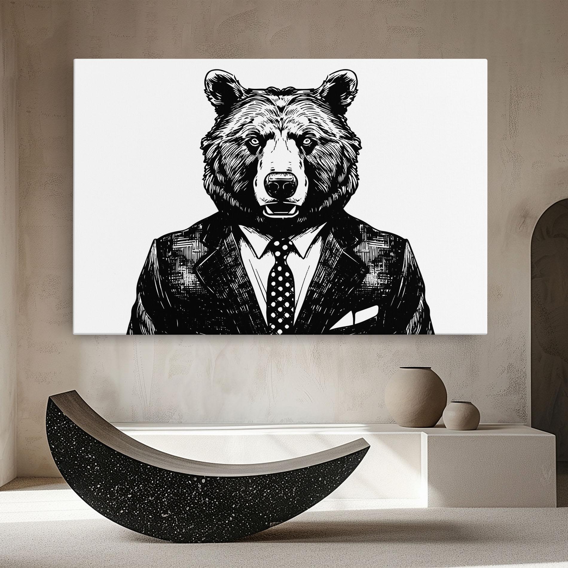 Leinwandbild Bear In Suit mockup 8