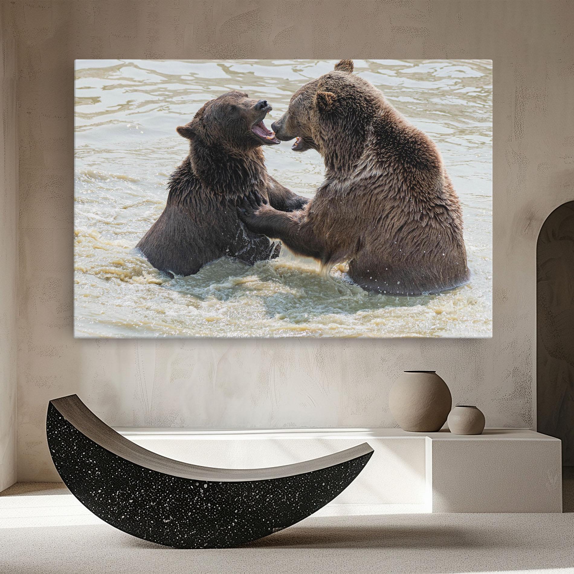 Leinwandbild Bears Fighting mockup 8