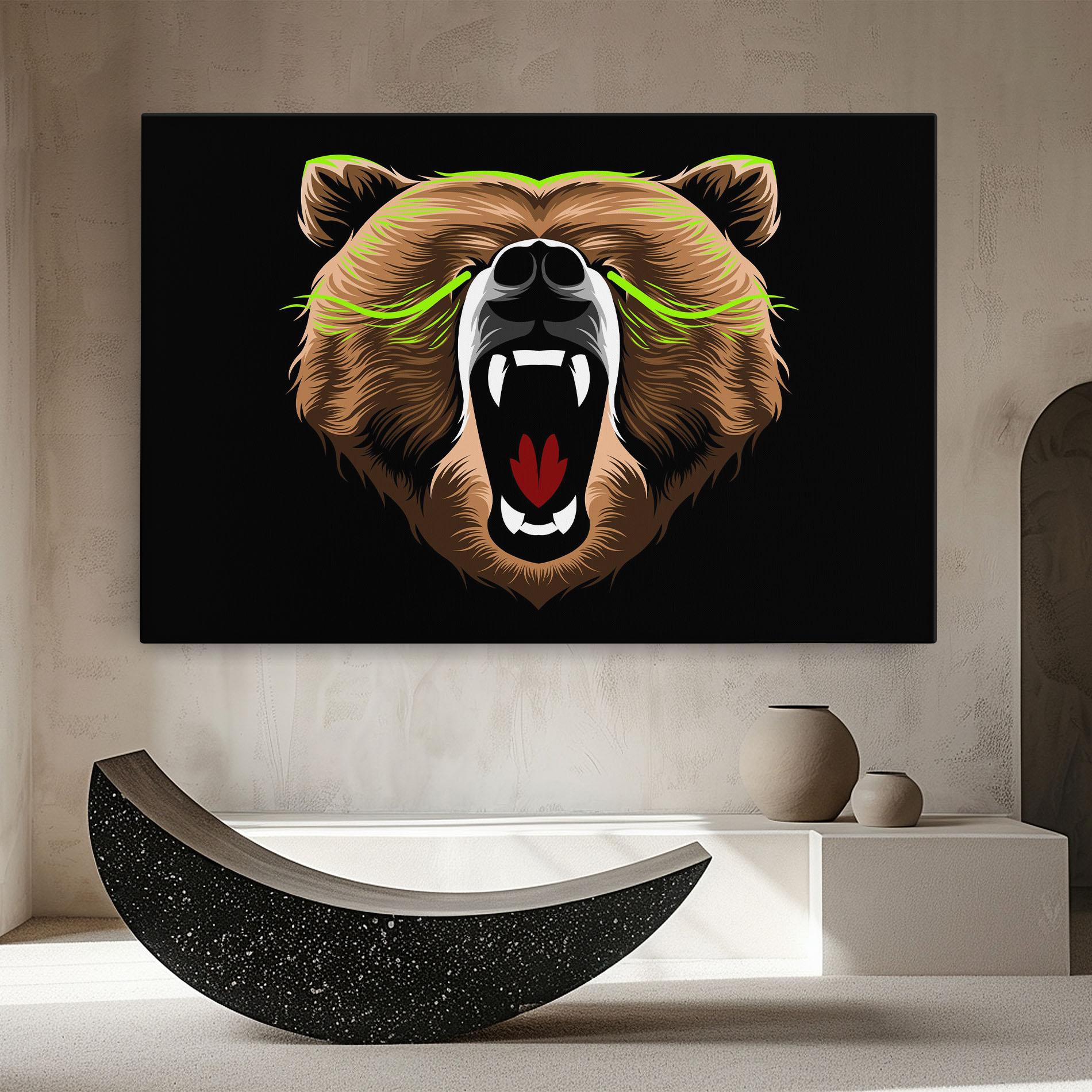 Leinwandbild Green Line Bear mockup 8