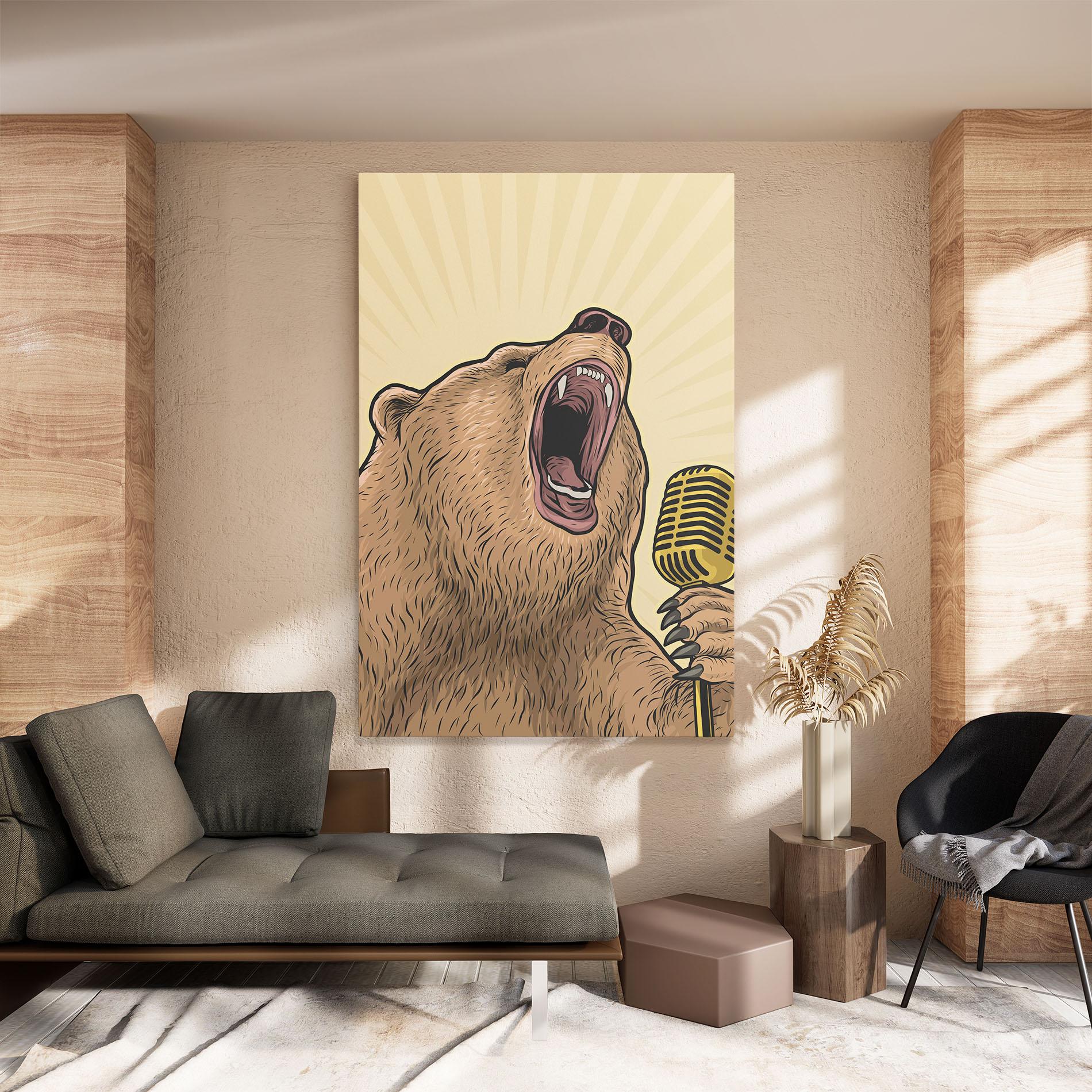 Leinwandbild Bear Singing mockup 8