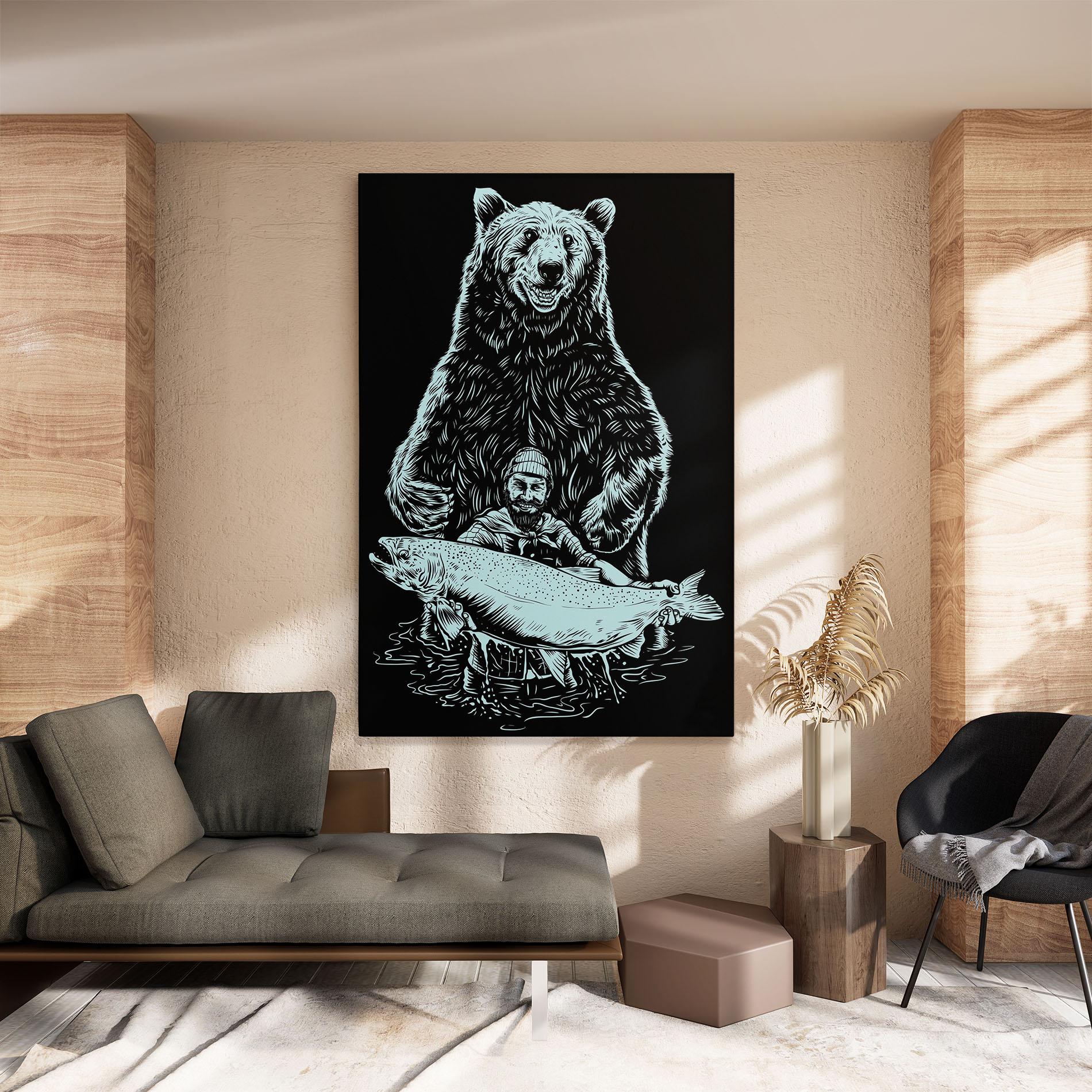 Leinwandbild Fishing Bear mockup 8