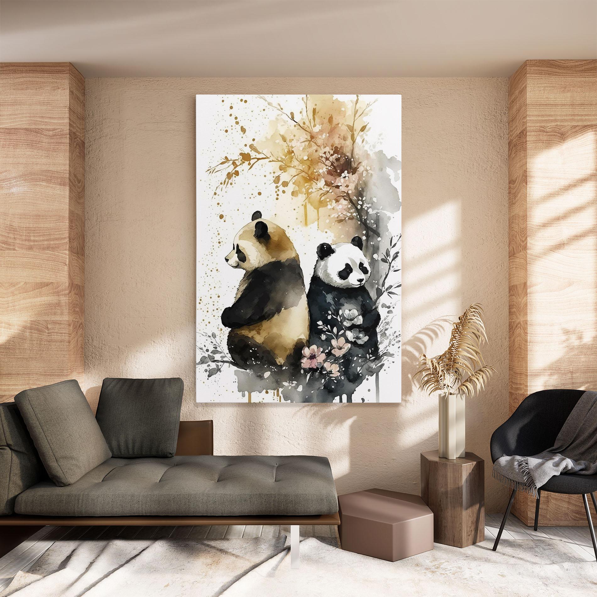 Leinwandbild Gold Panda Art mockup 8