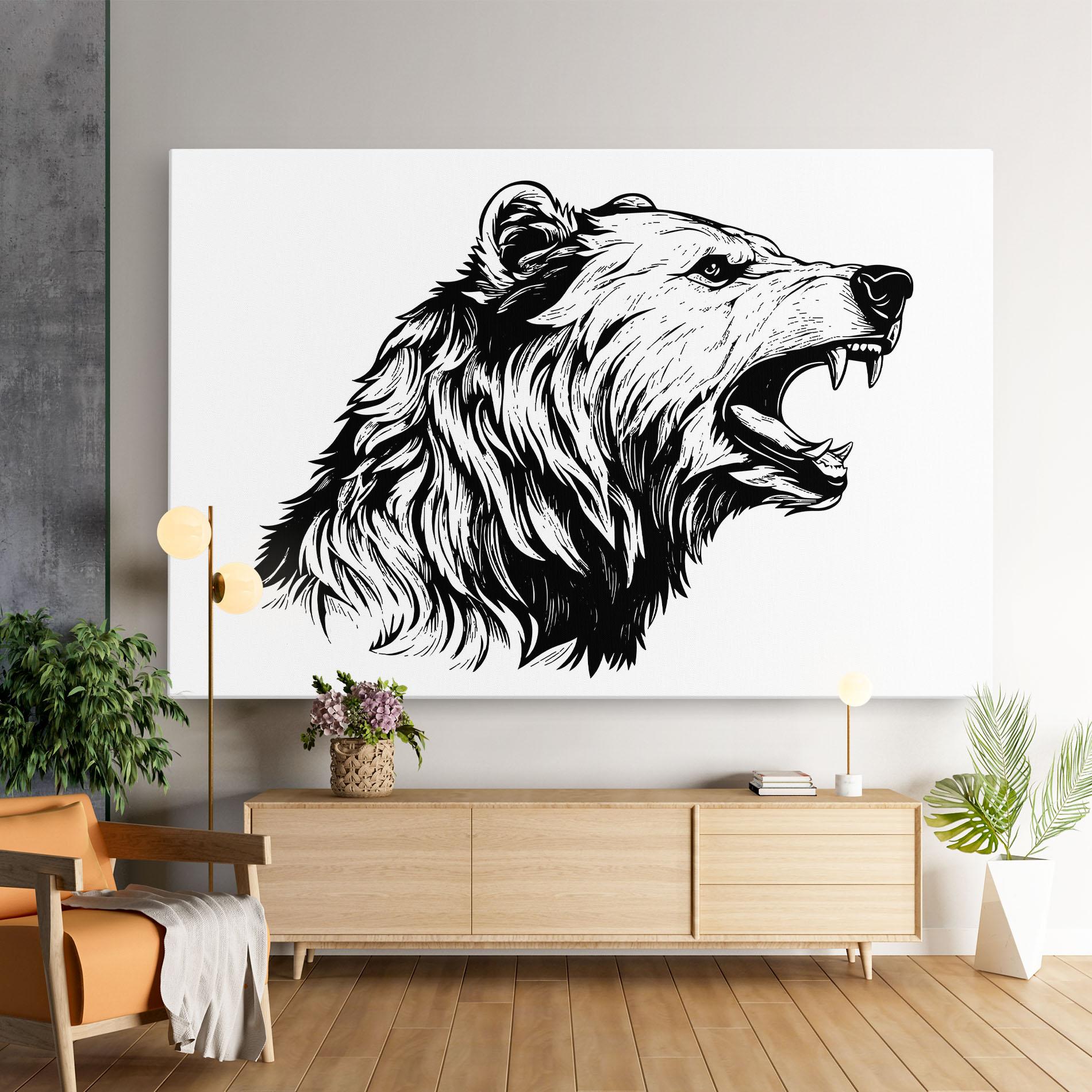 Leinwandbild Angry Bear mockup 9