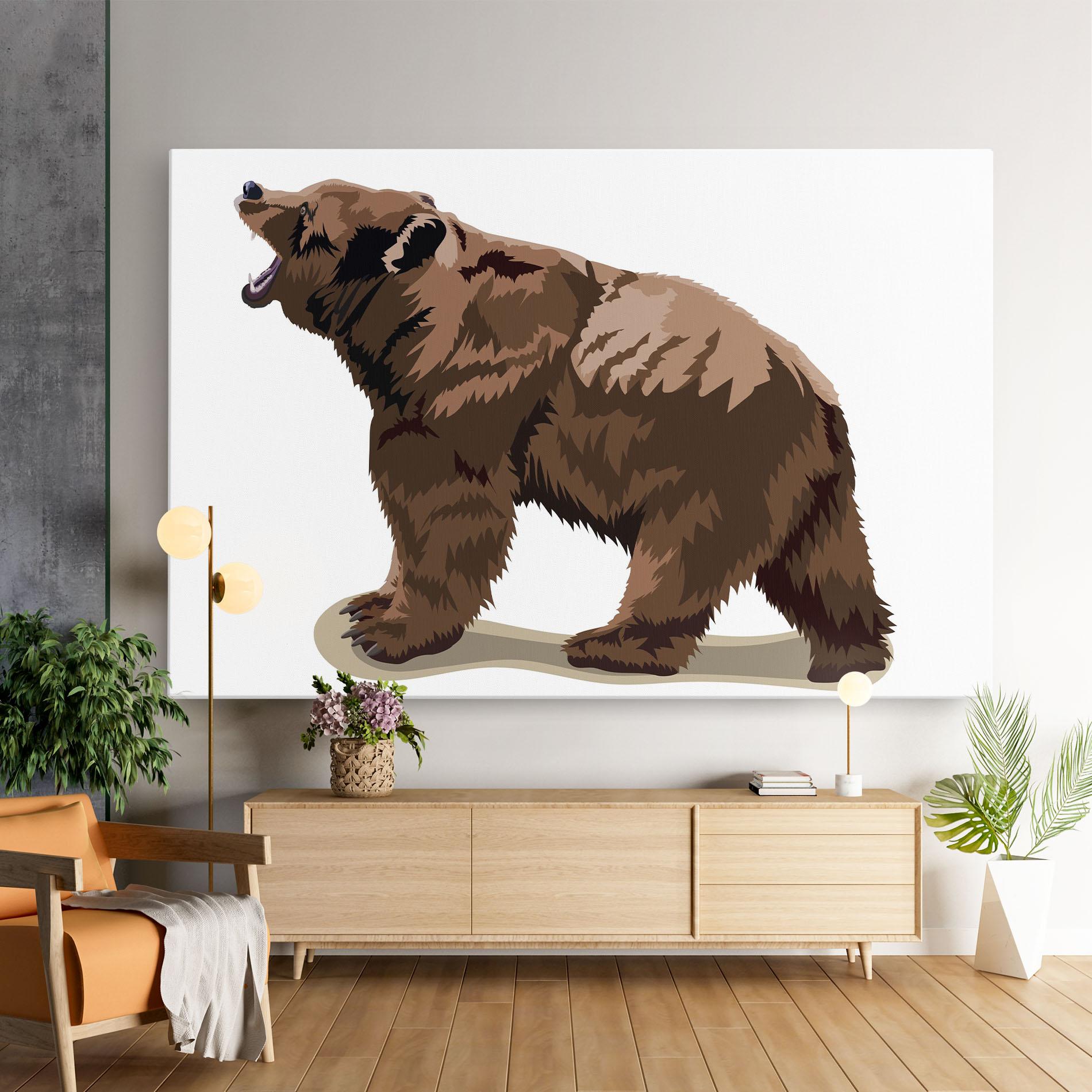 Leinwandbild Angry Walking Bear mockup 9