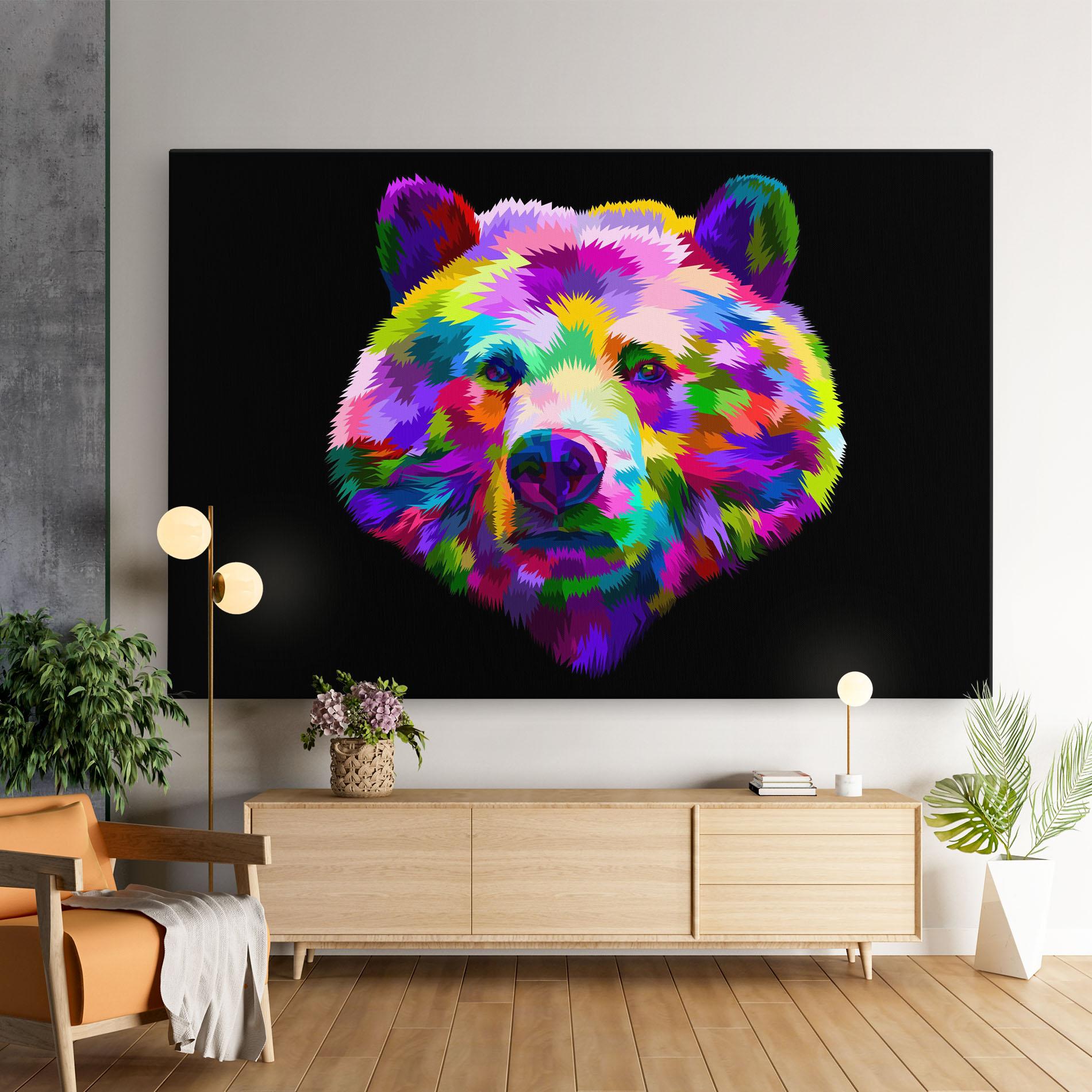 Leinwandbild Bear Head Art mockup 9